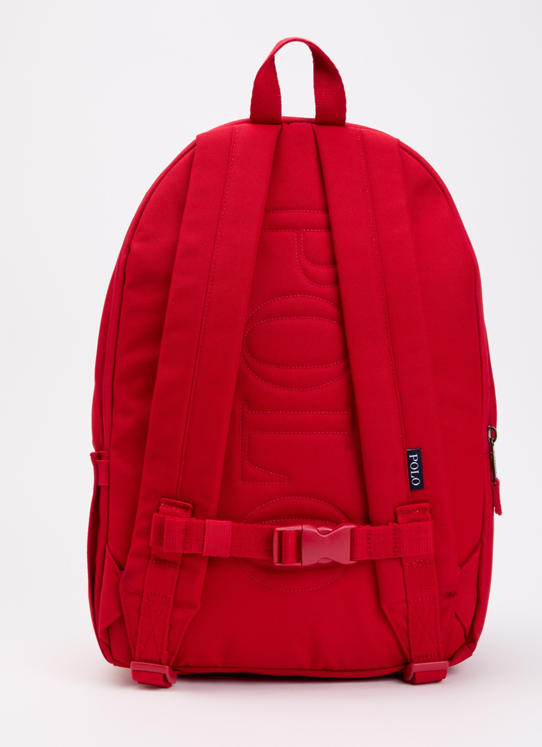 Ralph Lauren Kids rugzak met laptopvak en logo  - achterkant 3 rood