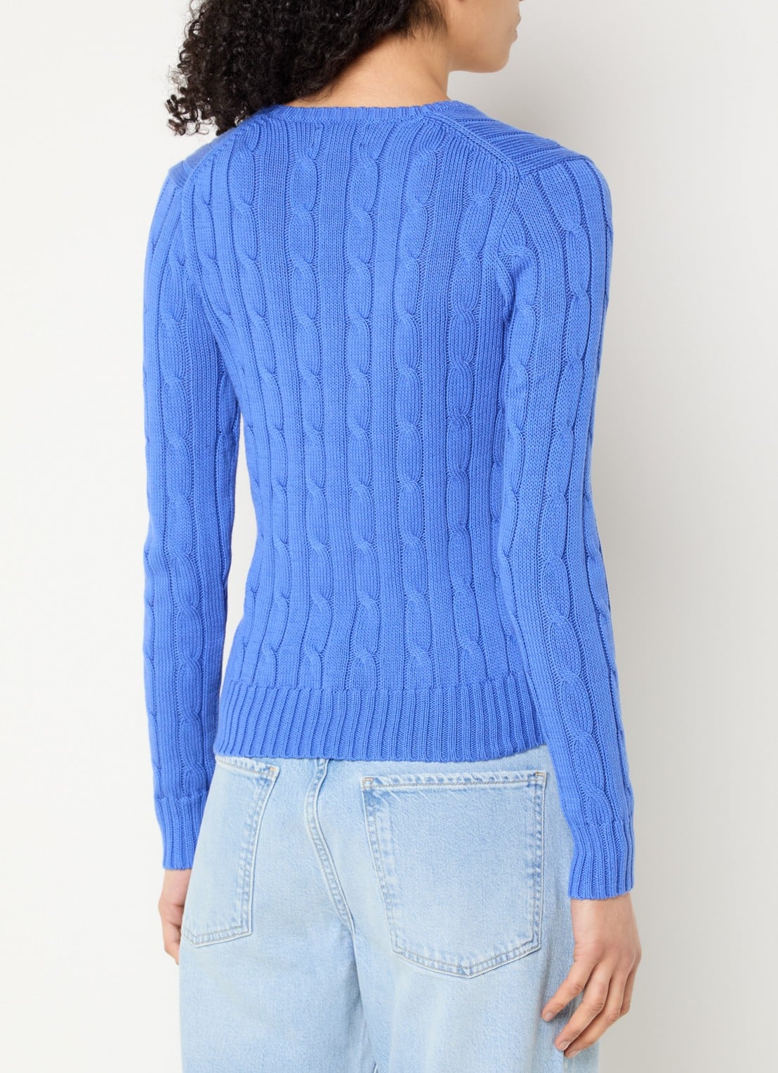 Ralph Lauren Kimberly kabelgebreide pullover met logo - achterkant 4 blauw