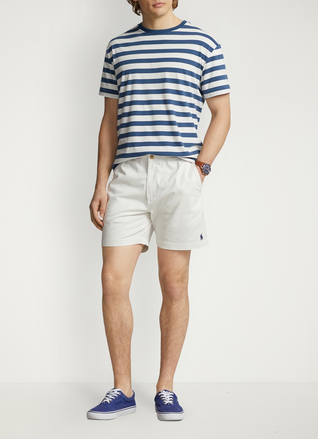 Ralph Lauren Korte broek van katoen met steekzakken  - voorkant 7 deckwash white / wit