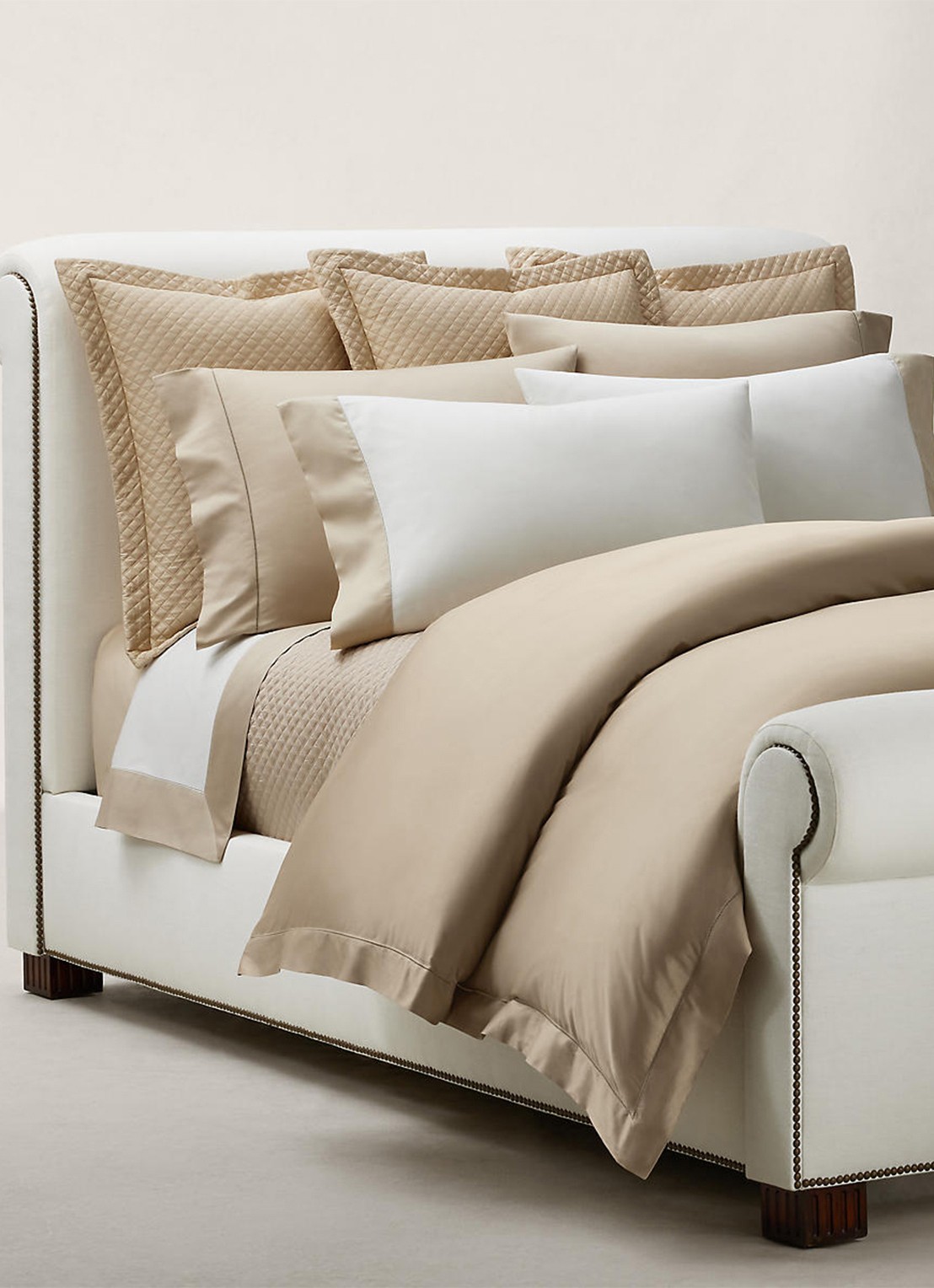 Ralph Lauren Kussensloop van katoensatijn 624TC in 2-pack - detail 2 creme