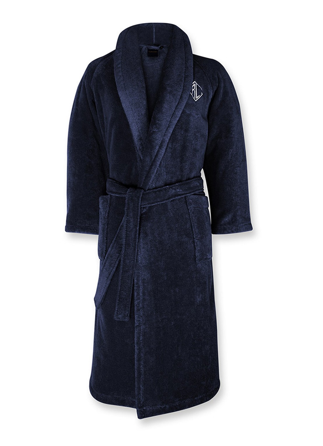 Ralph Lauren Langdon badjas van katoen - voorkant donkerblauw