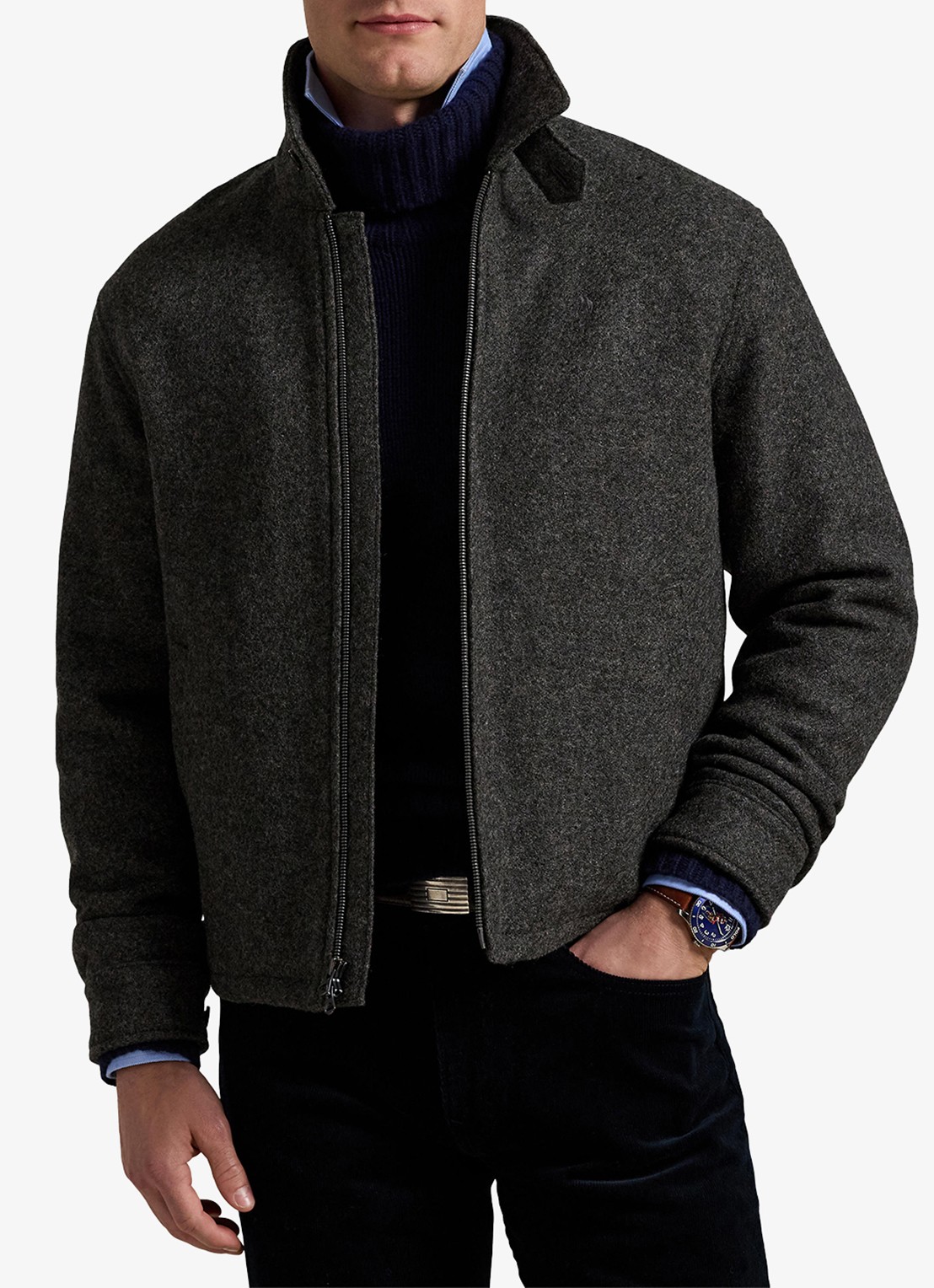 Ralph Lauren Langdon jack met steekzakken - detail 4 barclay heather / grijs