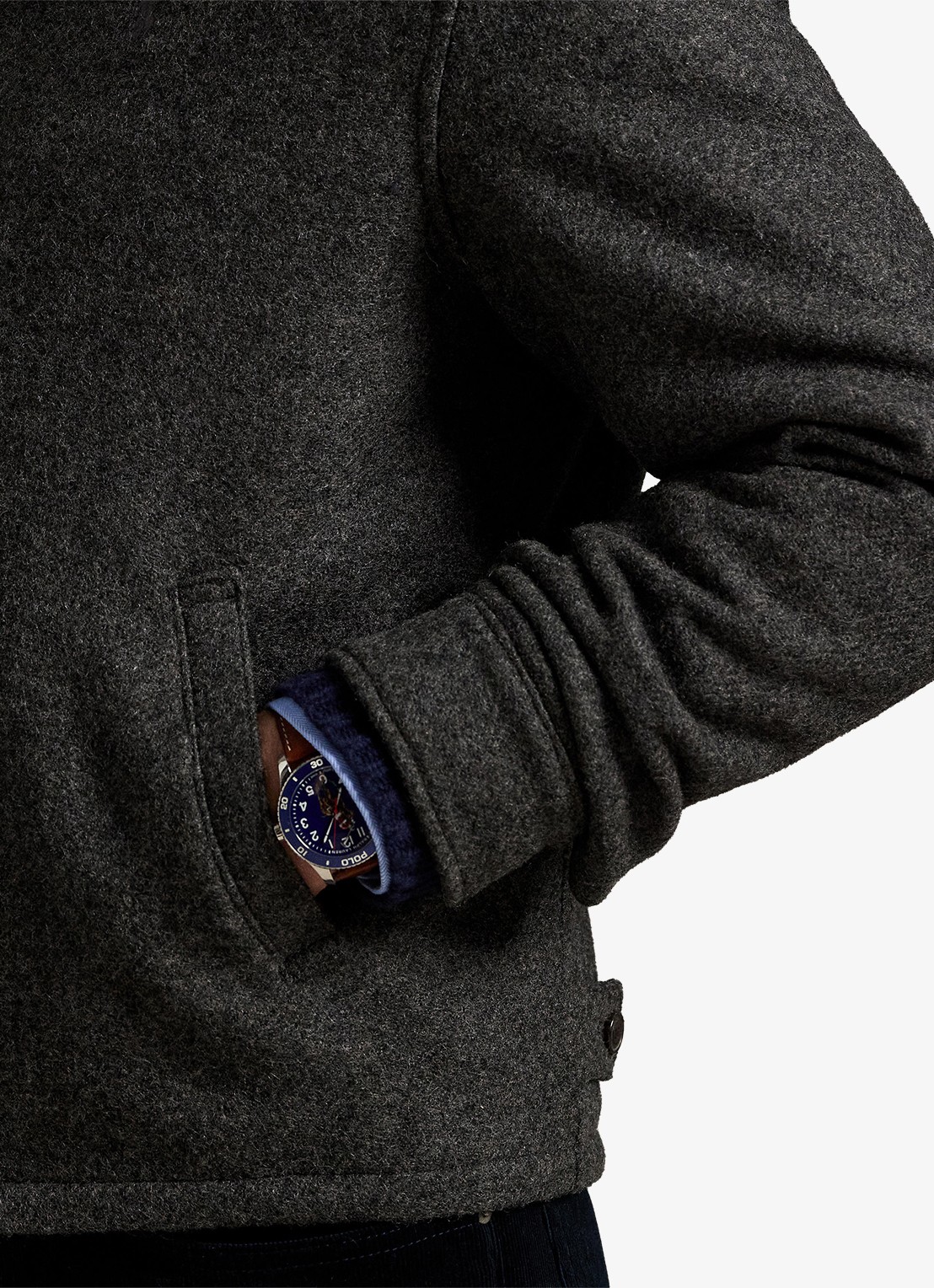 Ralph Lauren Langdon jack met steekzakken - detail 5 barclay heather / grijs