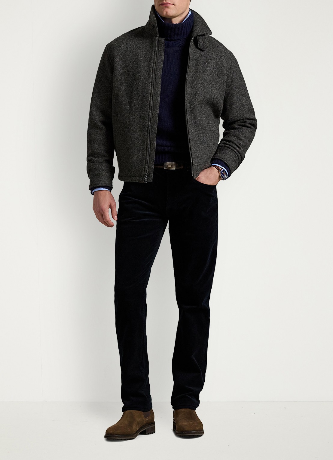 Ralph Lauren Langdon jack met steekzakken - voorkant 3 barclay heather / grijs