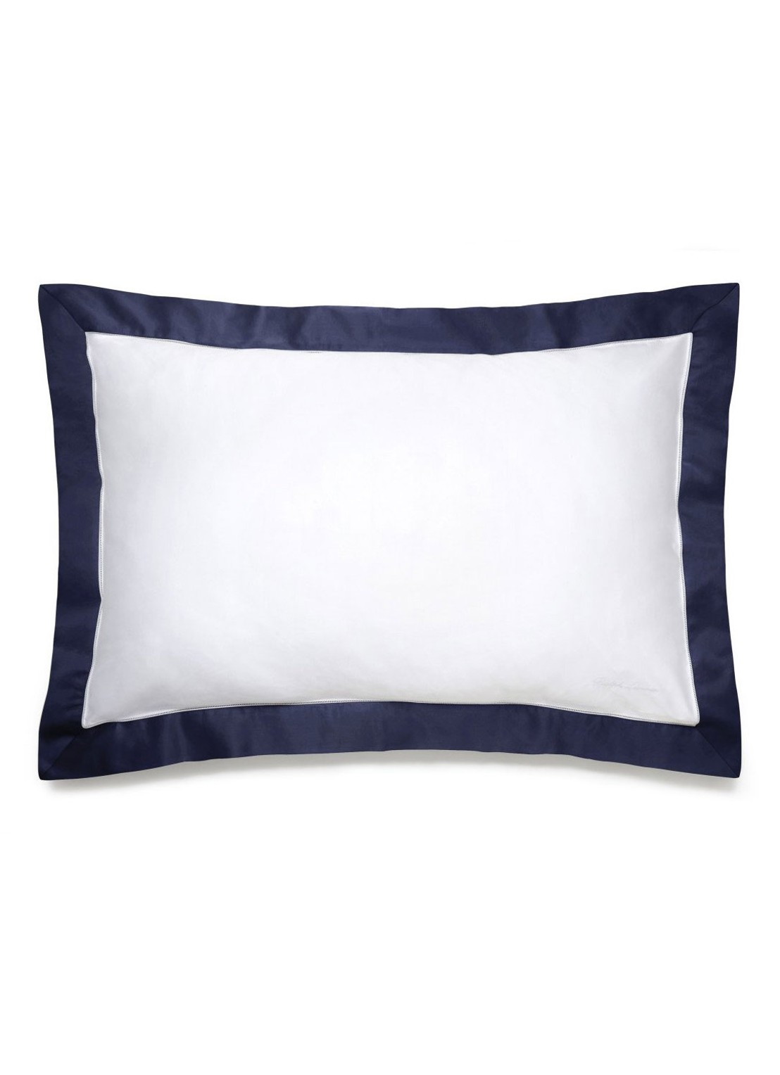 Ralph Lauren Langdon kussensloop van katoensatijn 624TC - voorkant donkerblauw