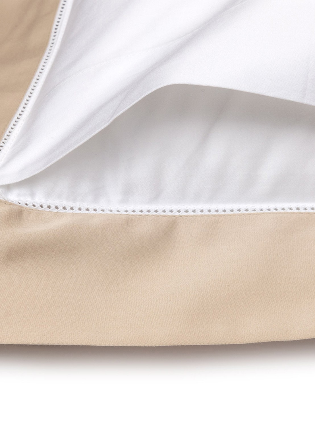 Ralph Lauren Langdon kussensloop van katoensatijn 624TC - voorkant 3 creme