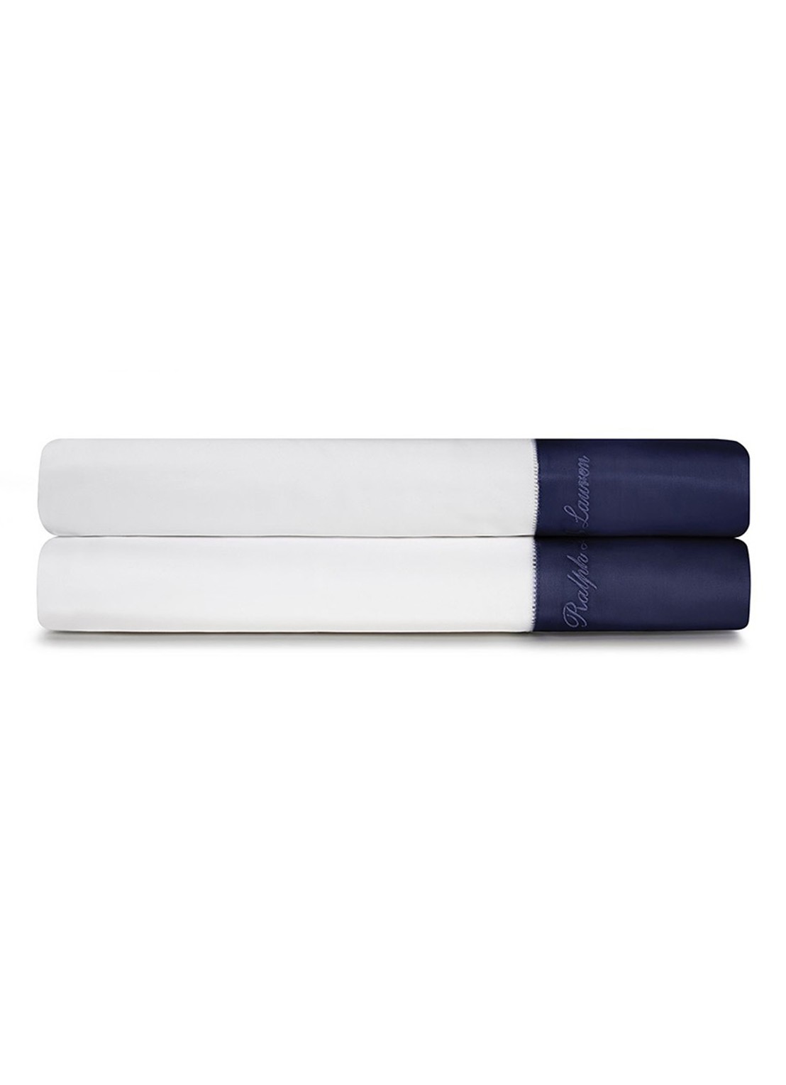 Ralph Lauren Langdon laken van katoensatijn  - voorkant 2 donkerblauw