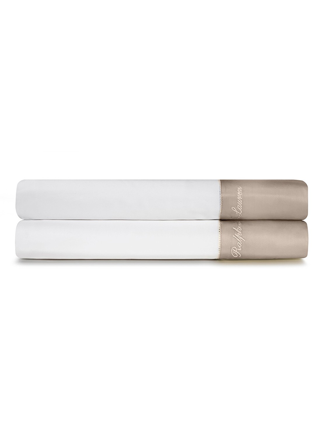 Ralph Lauren Langdon laken van katoensatijn  - voorkant beige