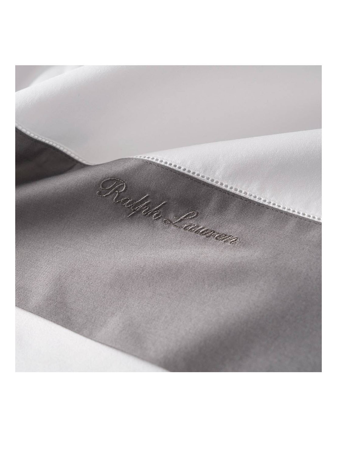 Ralph Lauren Langdon laken van katoensatijn  - detail antraciet