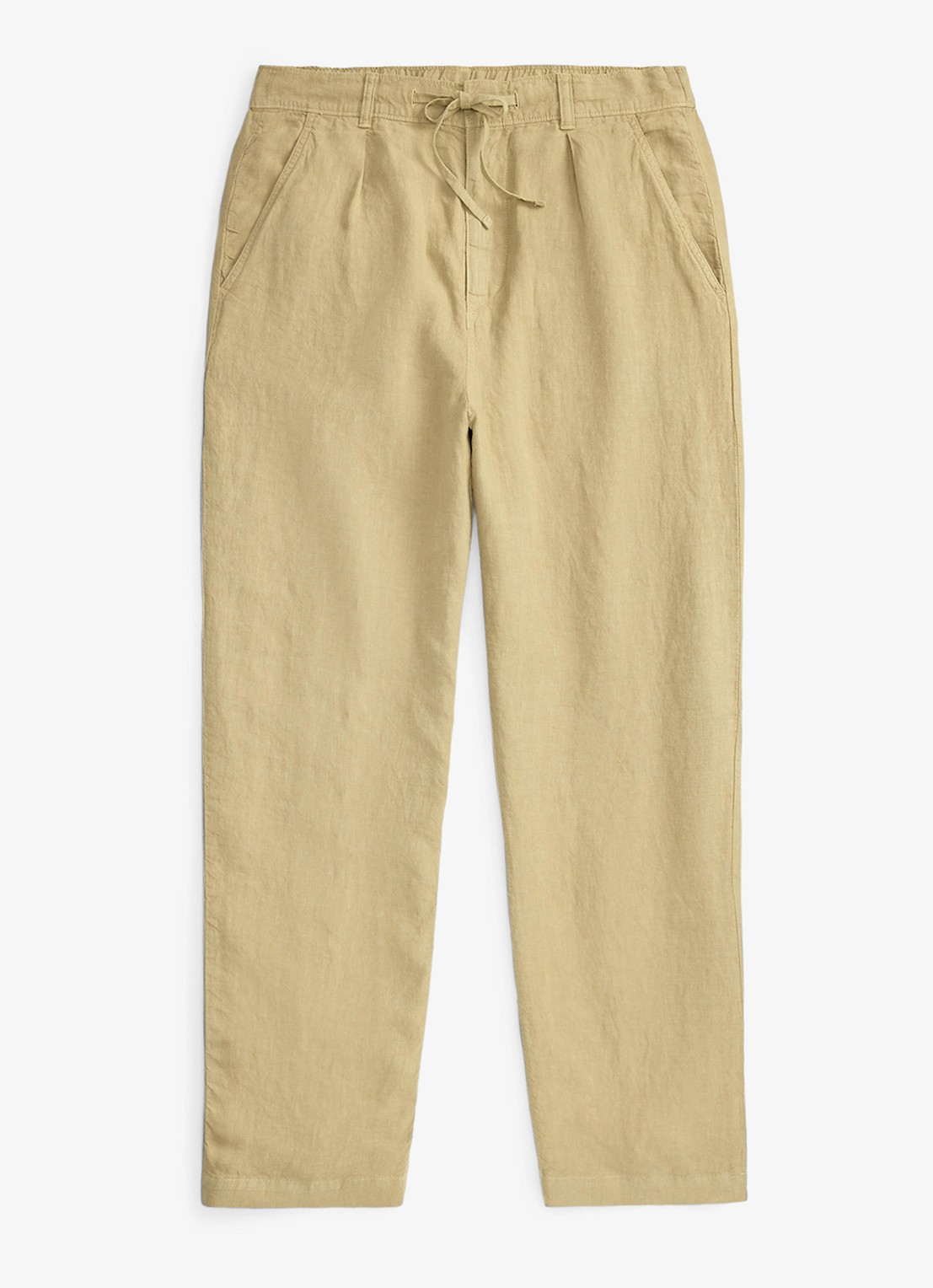 Ralph Lauren Lateef relaxed fit broek van linnen - voorkant coastal beige / beige