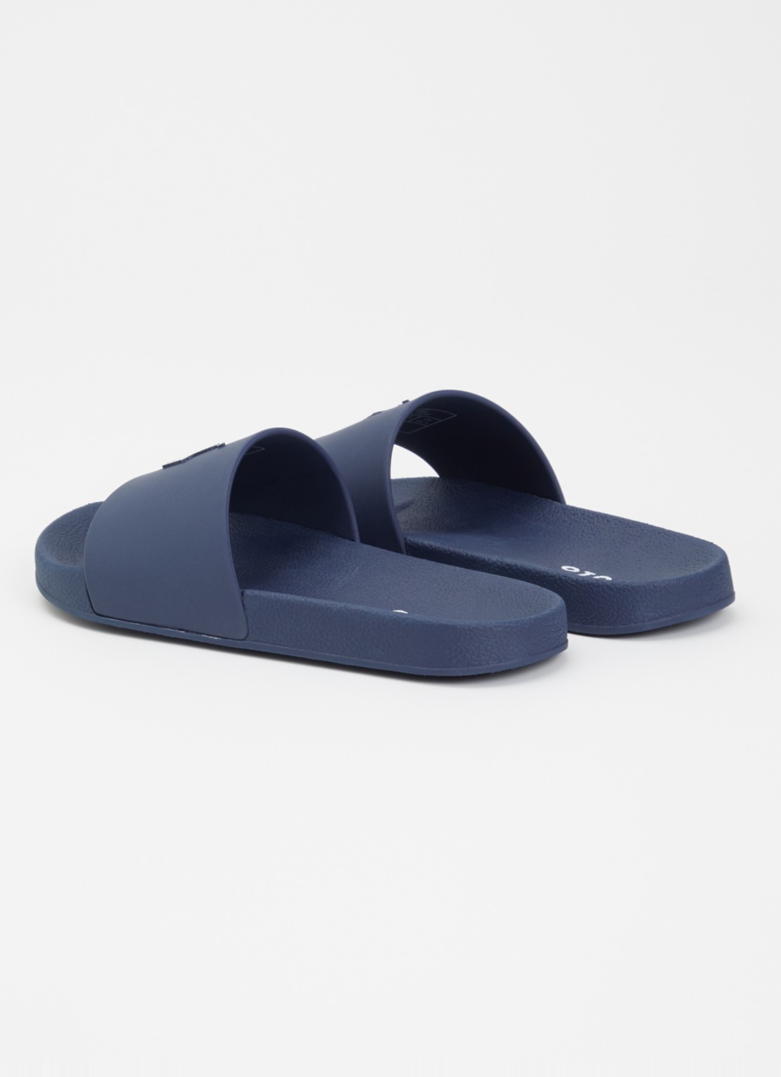 Ralph Lauren Lennon slipper met logo - achterkant donkerblauw