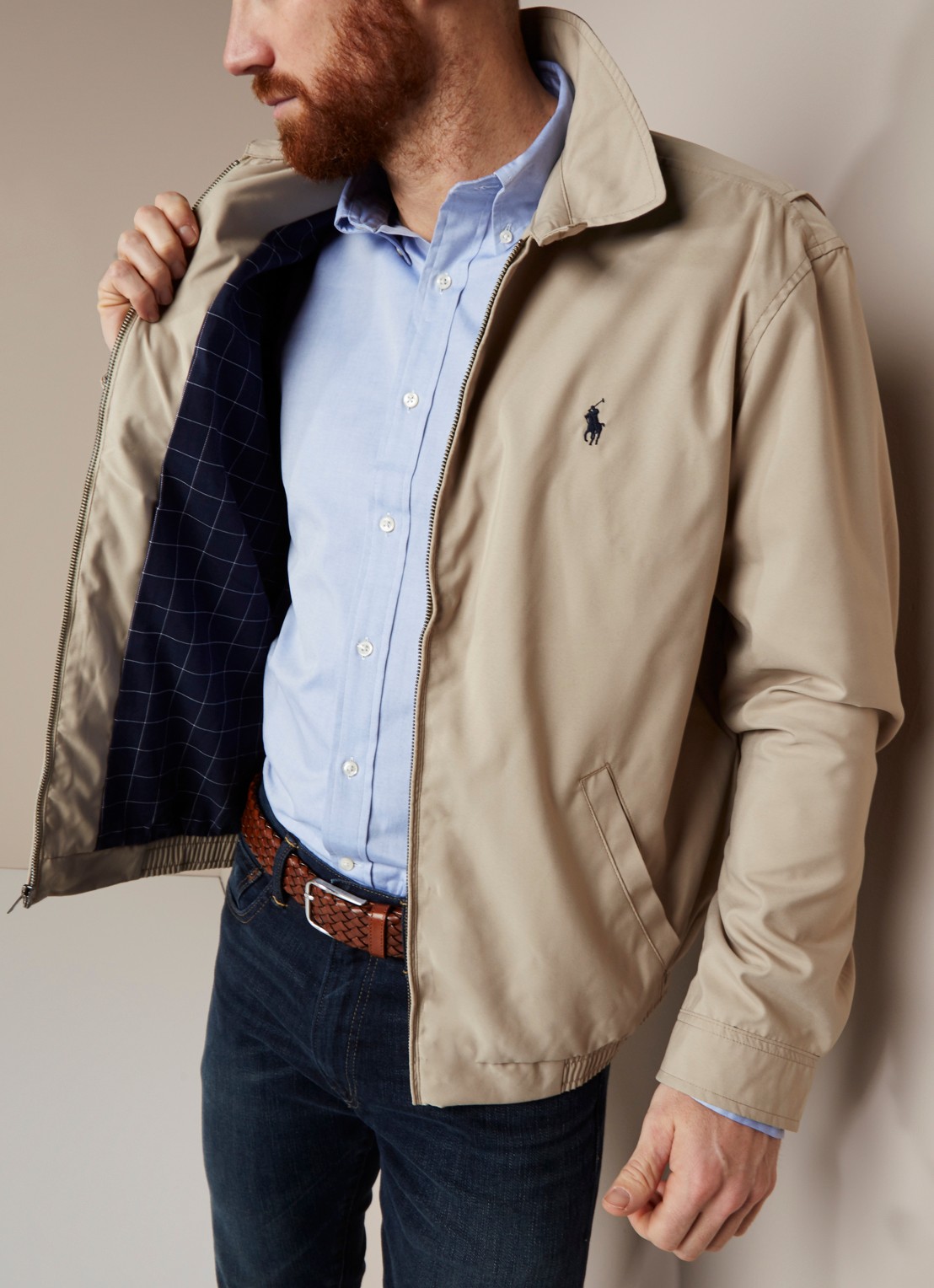 Ralph Lauren Lichtgewicht jack met elastische boord - detail 4 beige