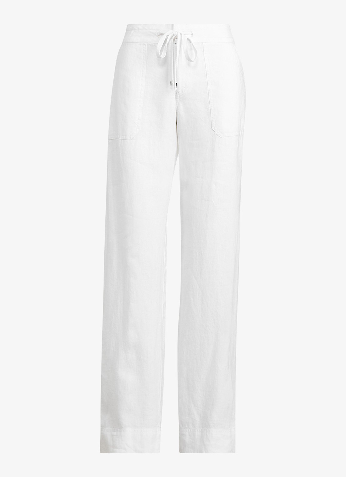 Ralph Lauren Linnen broek met wijde pijpen - voorkant 4 wit