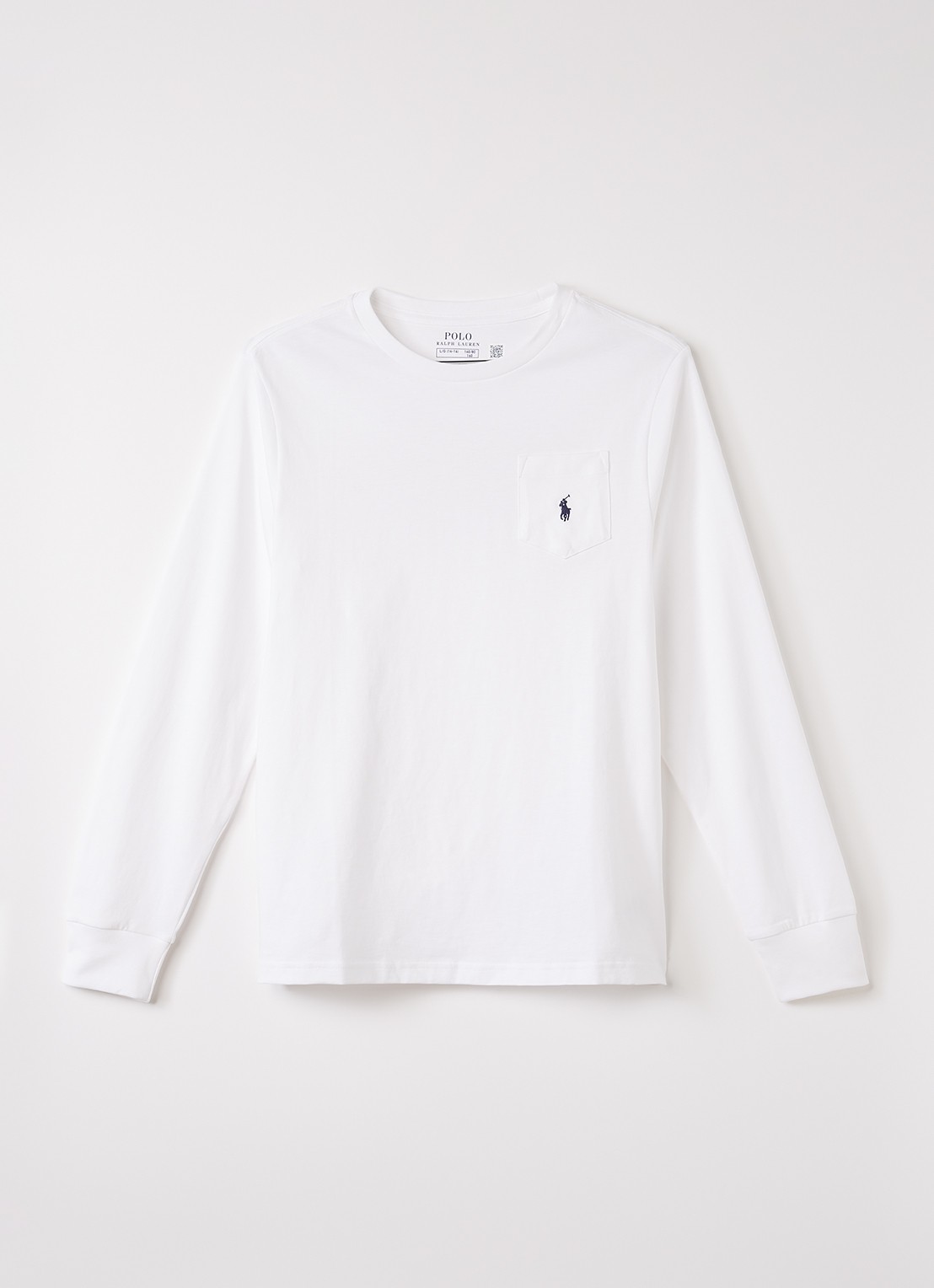 Ralph Lauren Longsleeve met logo- en backprint - voorkant gebroken wit
