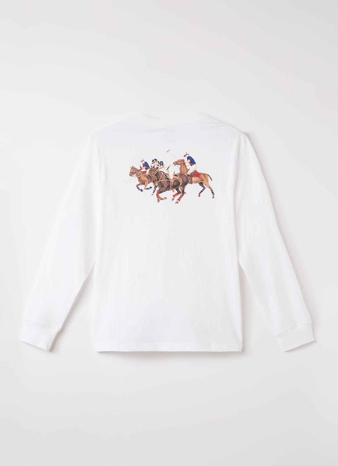 Ralph Lauren Longsleeve met logo- en backprint - voorkant 2 gebroken wit