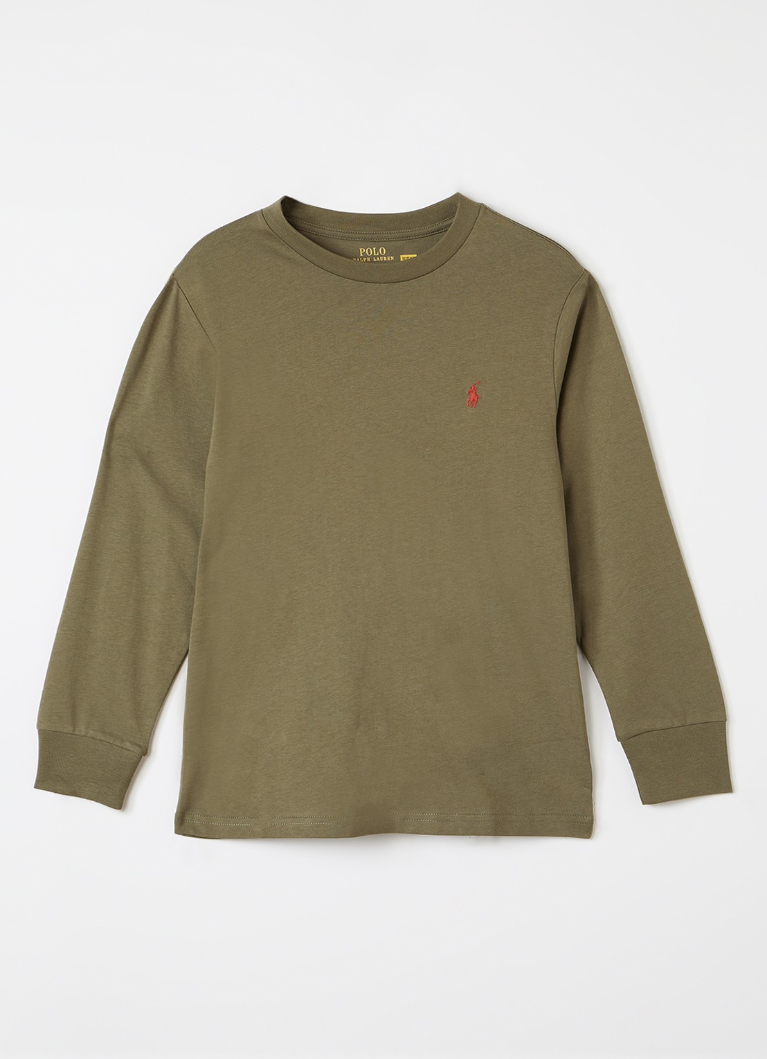 Ralph Lauren Longsleeve met logoborduring - voorkant olijfgroen