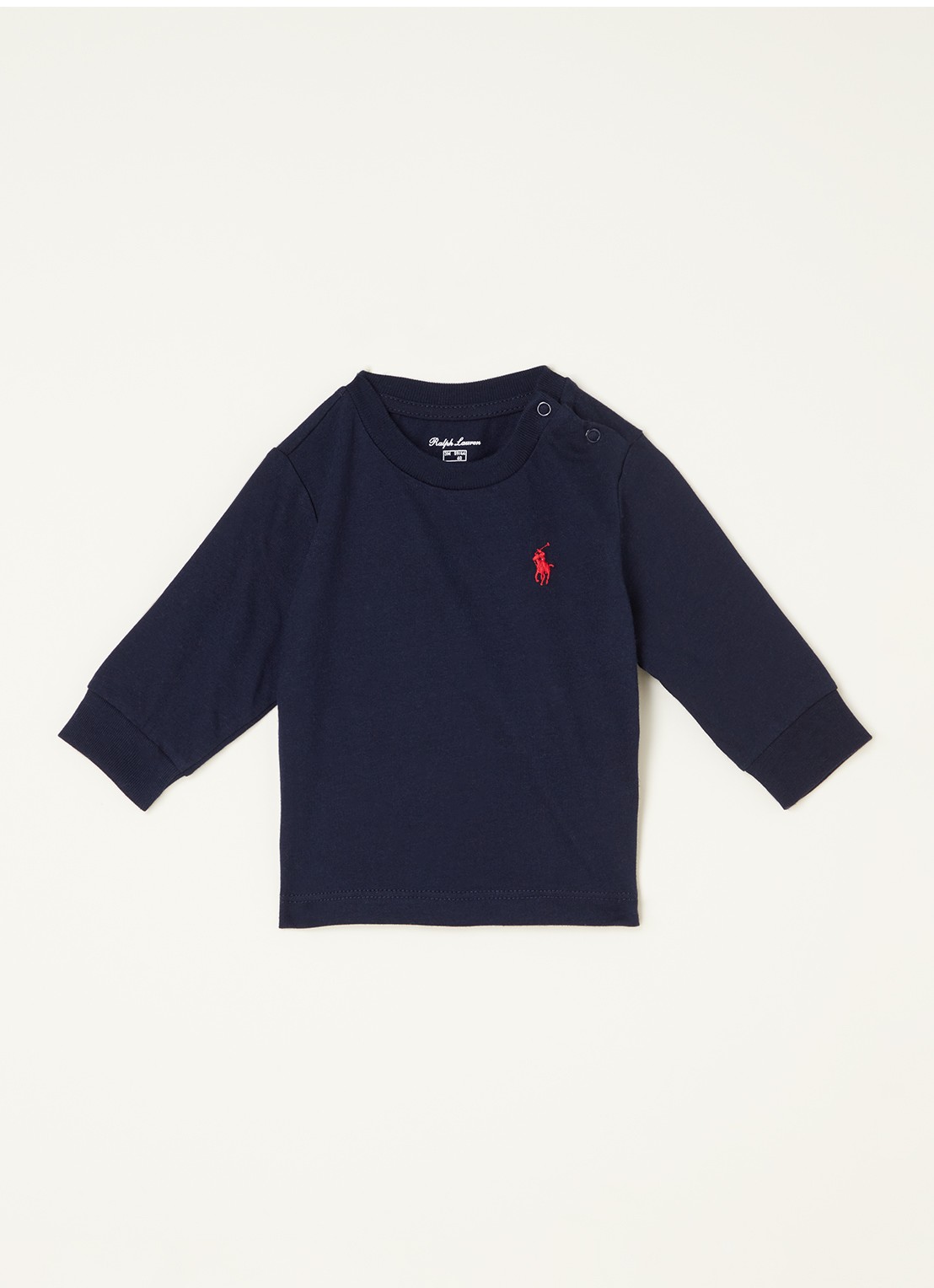Ralph Lauren Longsleeve met logoborduring  - voorkant donkerblauw