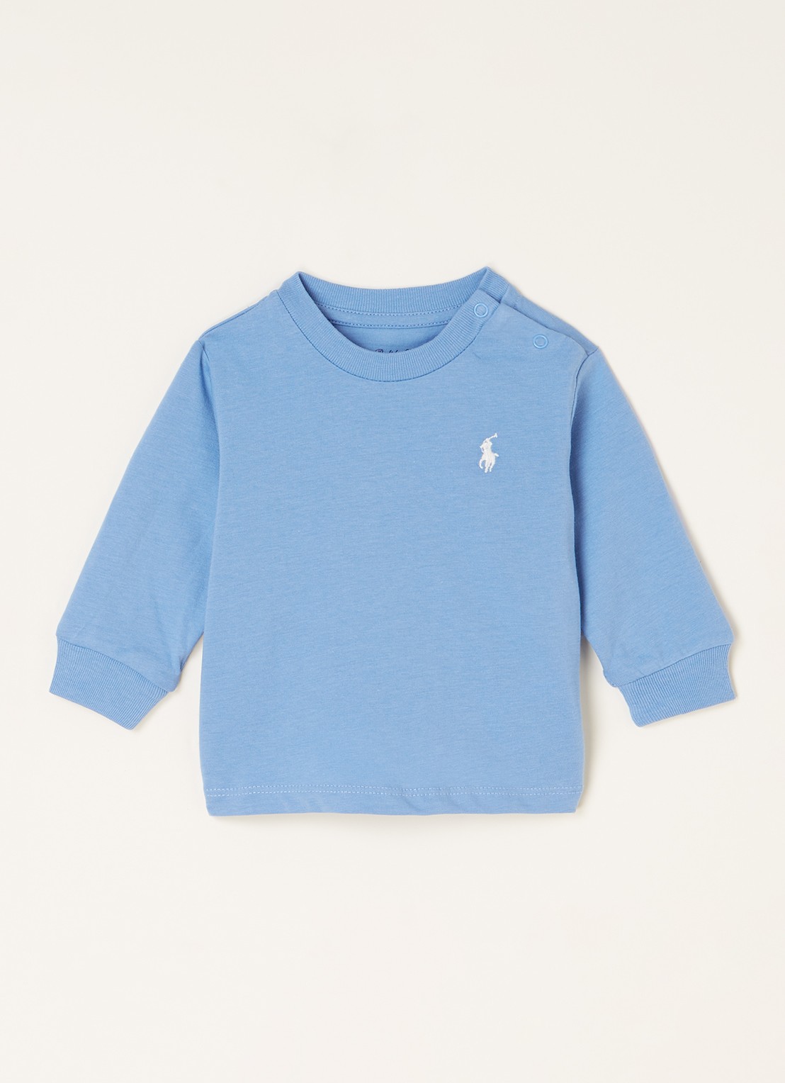 Ralph Lauren Longsleeve met logoborduring  - voorkant blauw