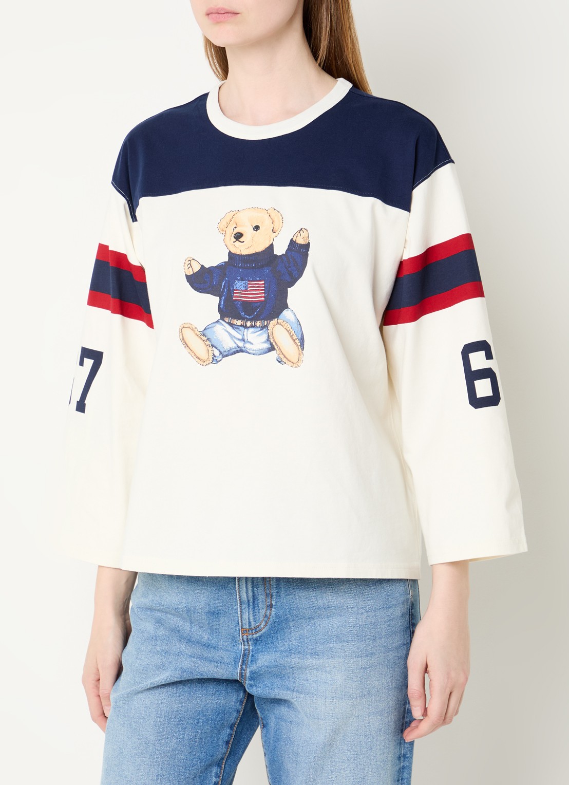 Ralph Lauren Longsleeve met print - detail 3 gebroken wit