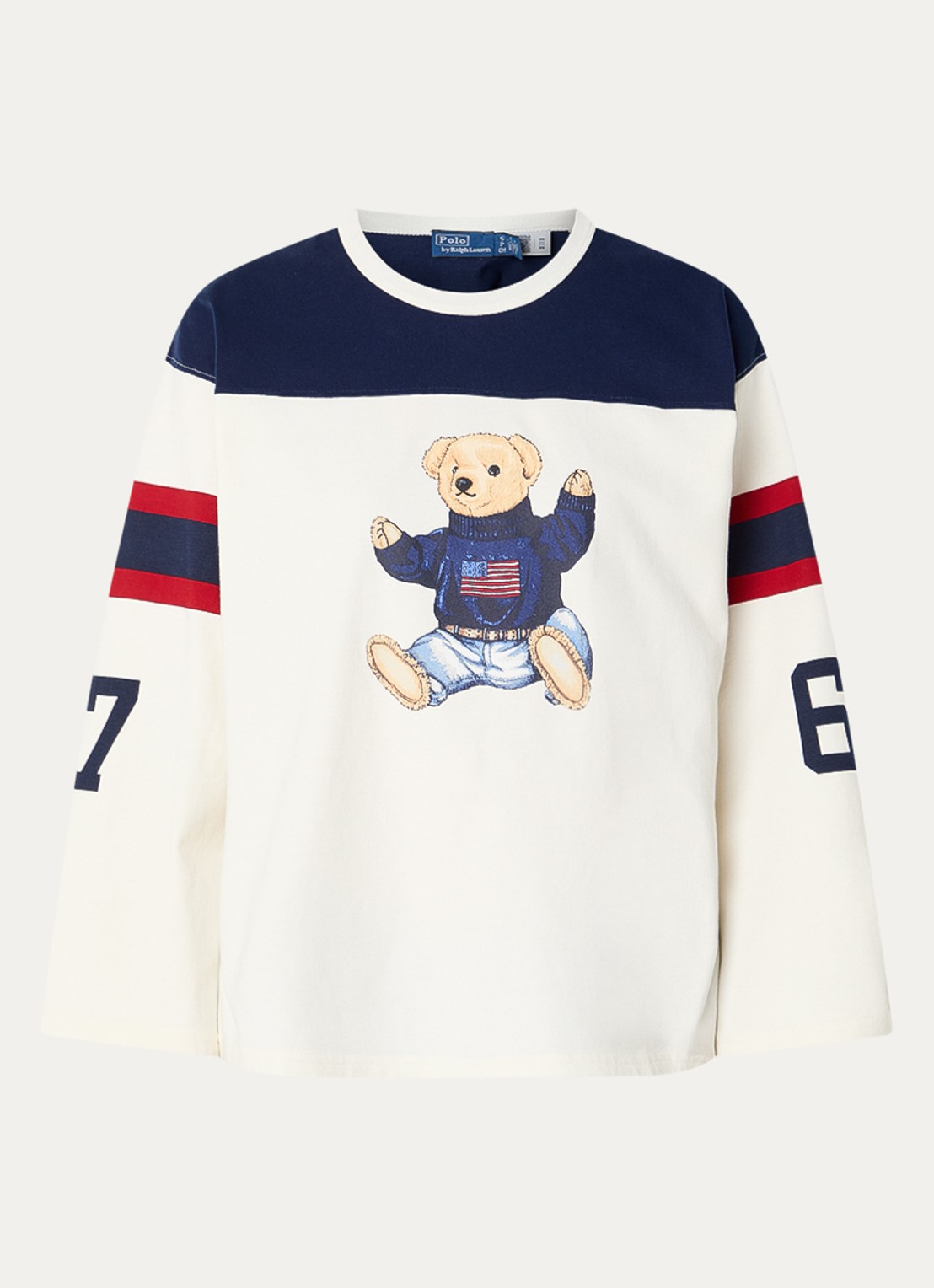 Ralph Lauren Longsleeve met print - voorkant gebroken wit