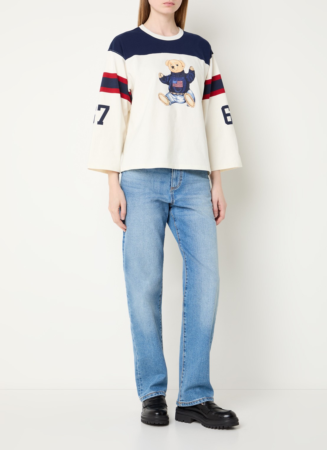 Ralph Lauren Longsleeve met print - voorkant 2 gebroken wit