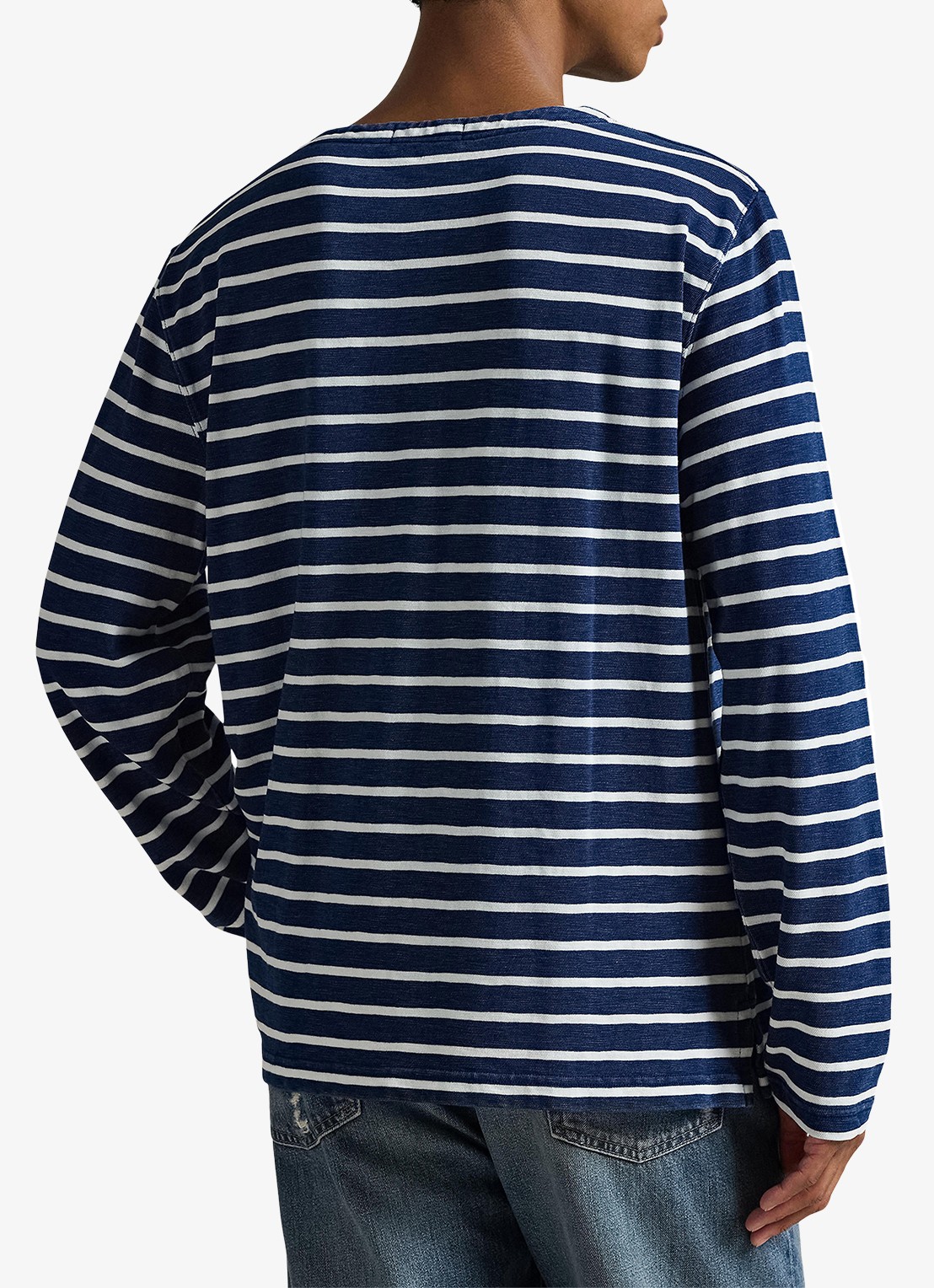 Ralph Lauren Longsleeve met streepprint - achterkant 3 dark indigo / donkerblauw