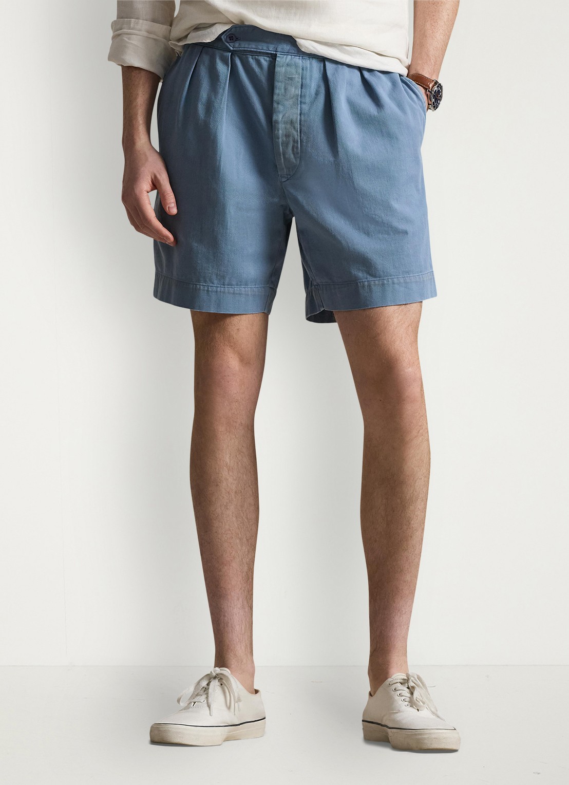 Ralph Lauren Loose fit korte broek met steekzakken - detail 2 les fades / staalblauw