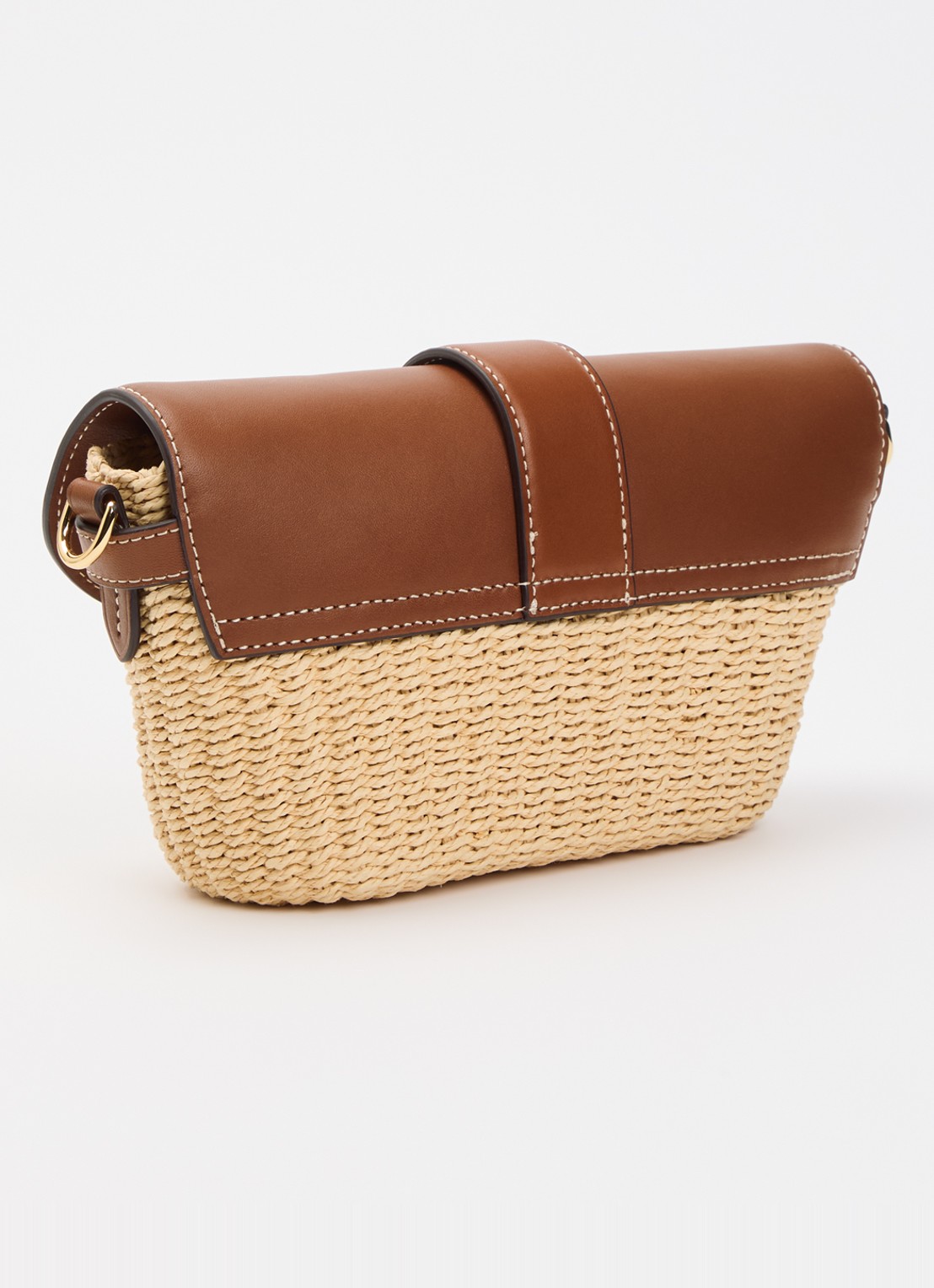 Ralph Lauren Lynden crossbodytas met leren details - achterkant naturel