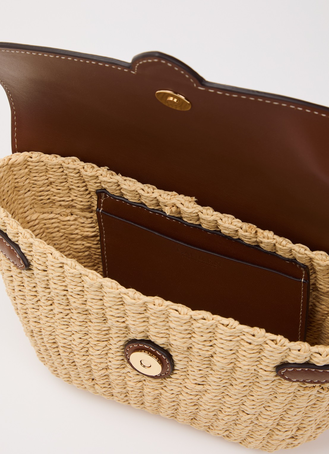 Ralph Lauren Lynden crossbodytas met leren details - detail 3 naturel