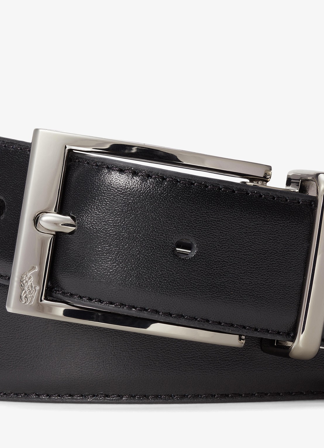 Ralph Lauren M BELTS - detail 2 black/refined navy / zwart