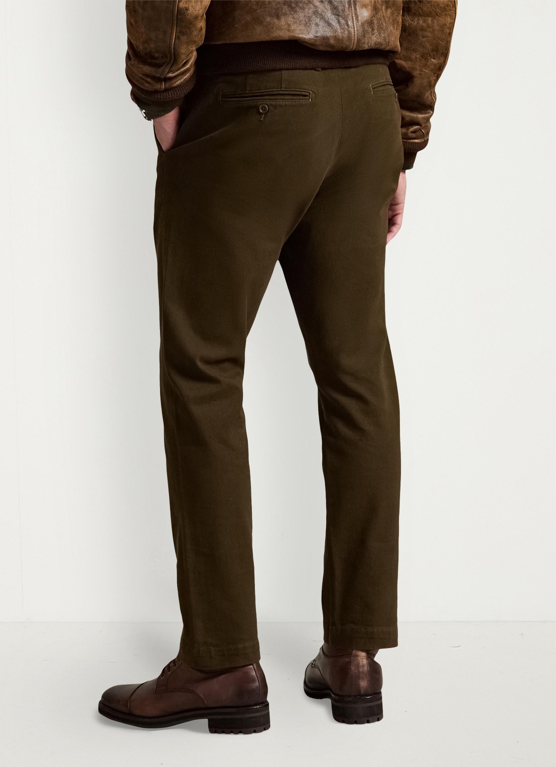 Ralph Lauren Manhasset straight fit chino met stretch - achterkant 5 dark brown / donkerbruin