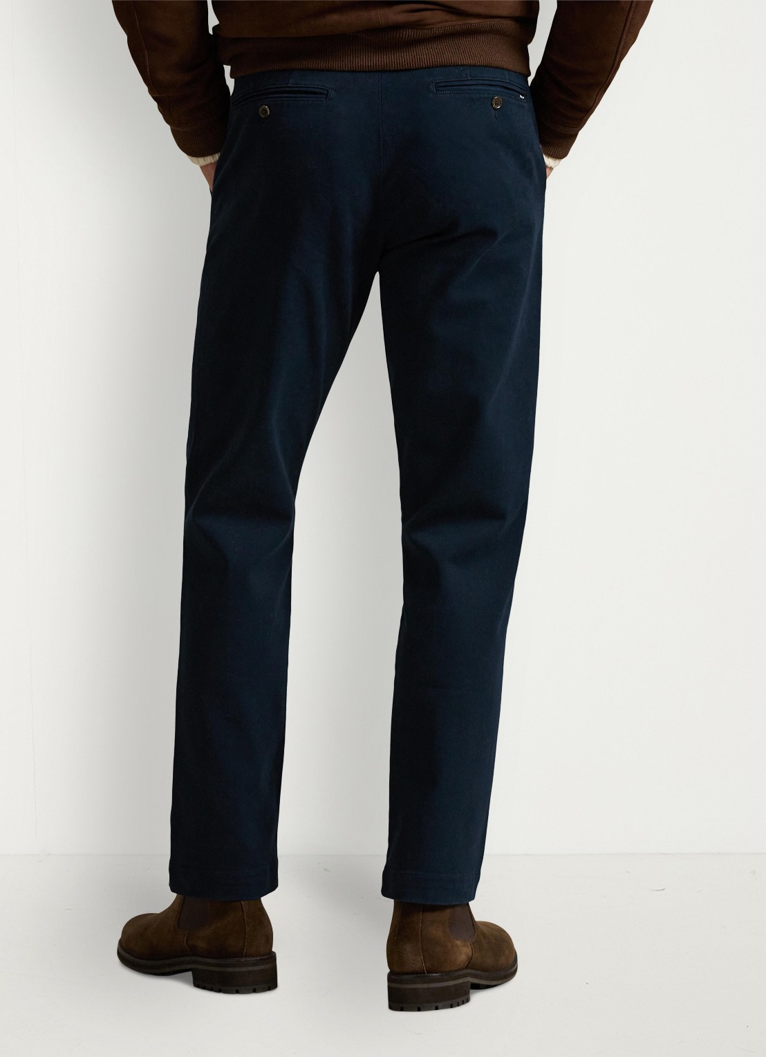Ralph Lauren Manhasset straight fit chino met stretch - achterkant 3 aviator navy / donkerblauw