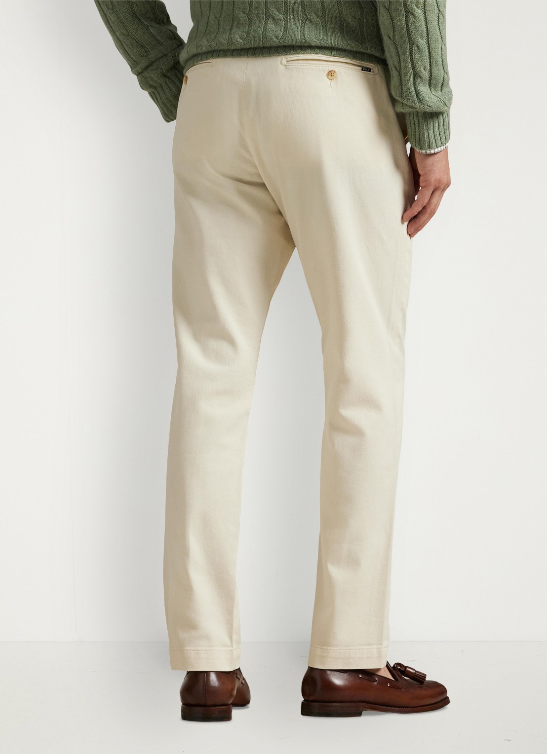 Ralph Lauren Manhasset straight fit chino met stretch - achterkant 5 andover cream / creme