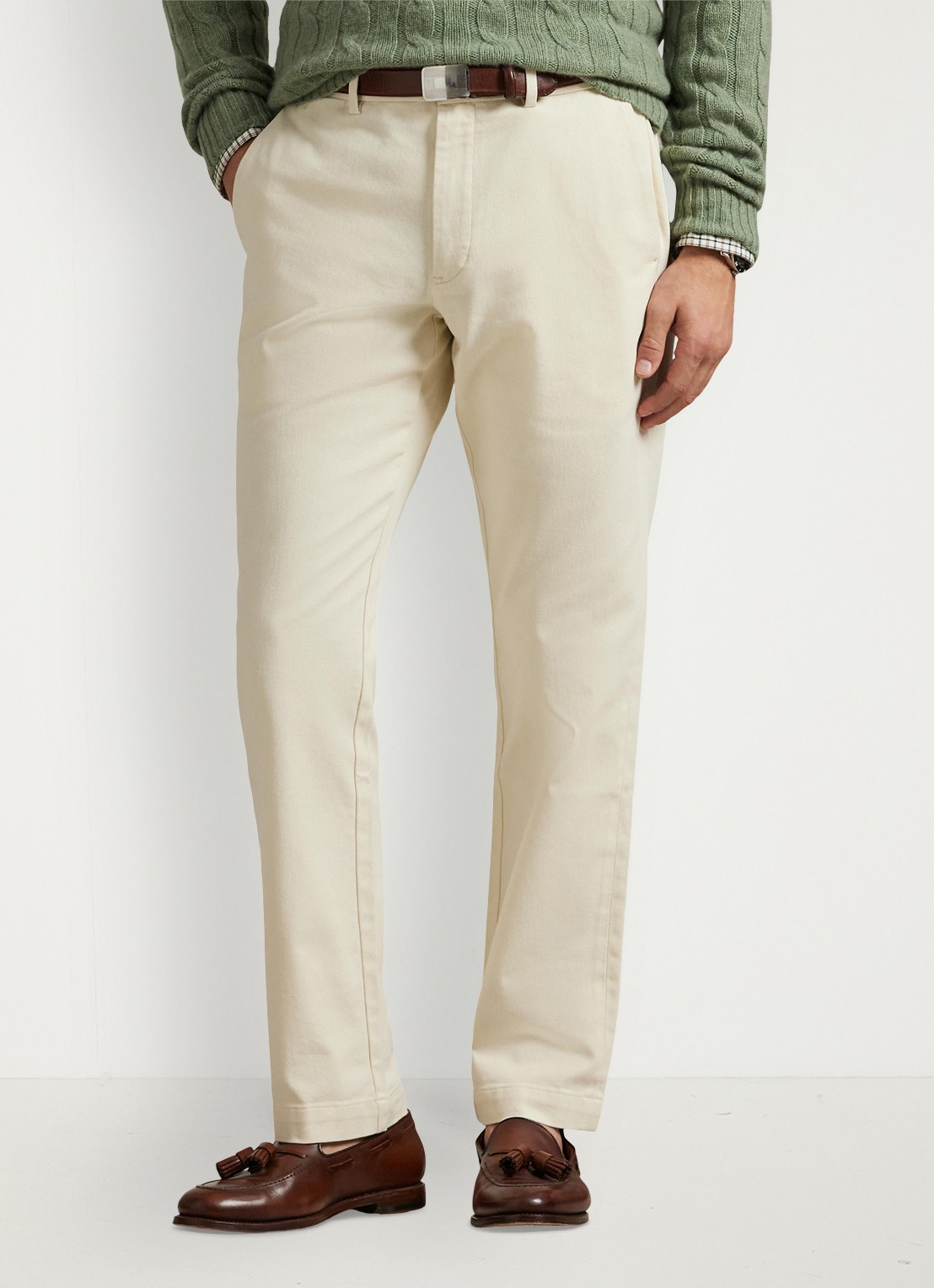 Ralph Lauren Manhasset straight fit chino met stretch - detail 3 andover cream / creme