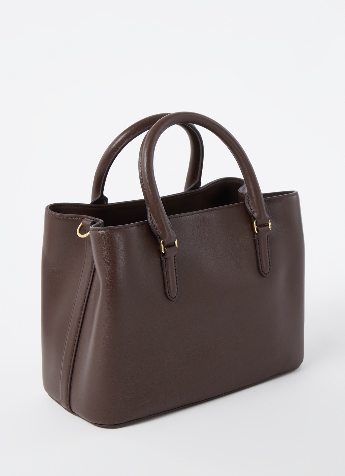 Ralph Lauren Marcy handtas van leer - achterkant 2 bruin