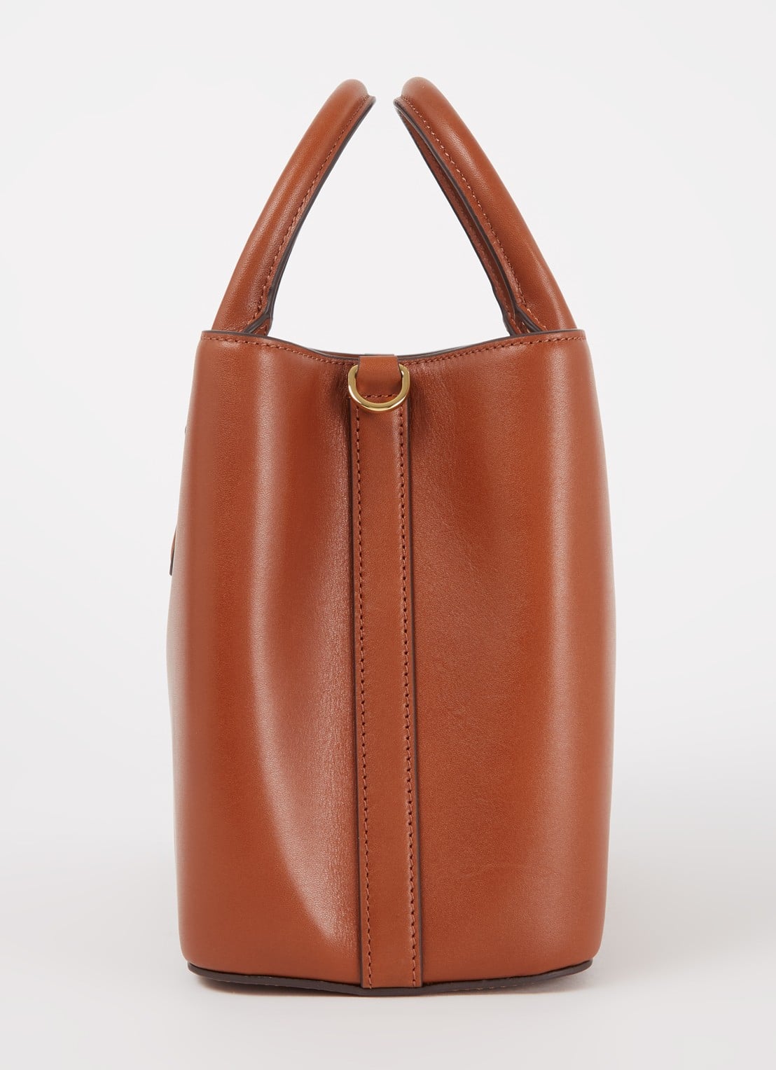 Ralph Lauren Marcy handtas van leer - detail 3 cognac