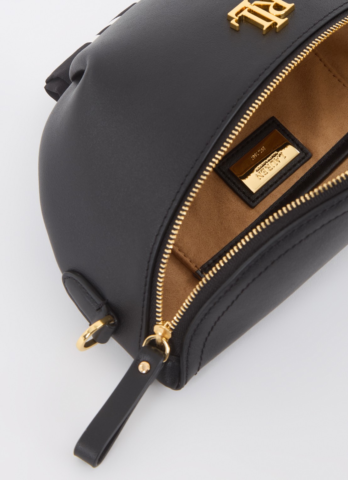 Ralph Lauren Marcy heuptas van leer - detail 2 zwart