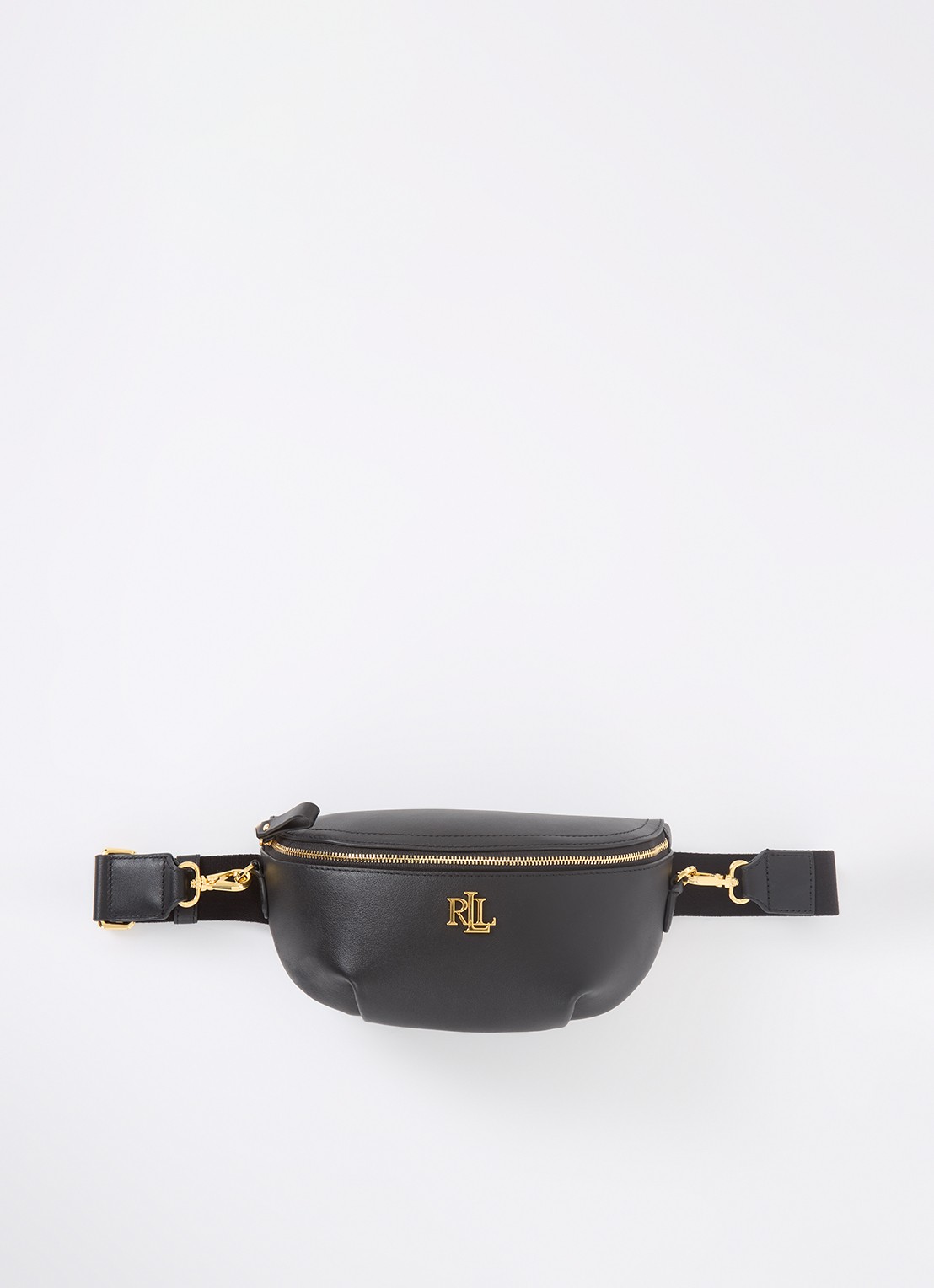Ralph Lauren Marcy heuptas van leer - voorkant zwart