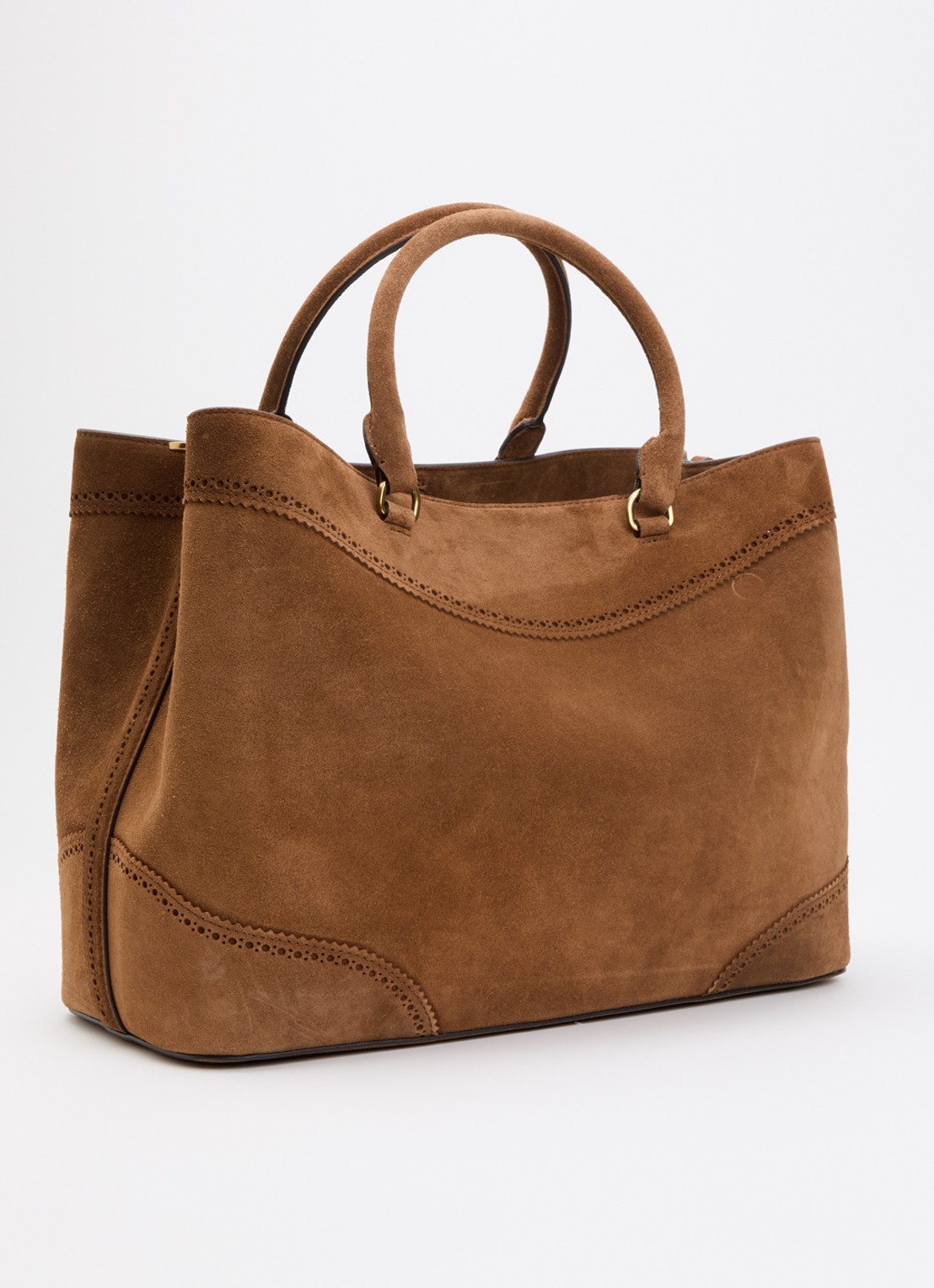 Ralph Lauren Marcy schoudertas van leer met afneembare schouderriem  - achterkant 4 lichtbruin