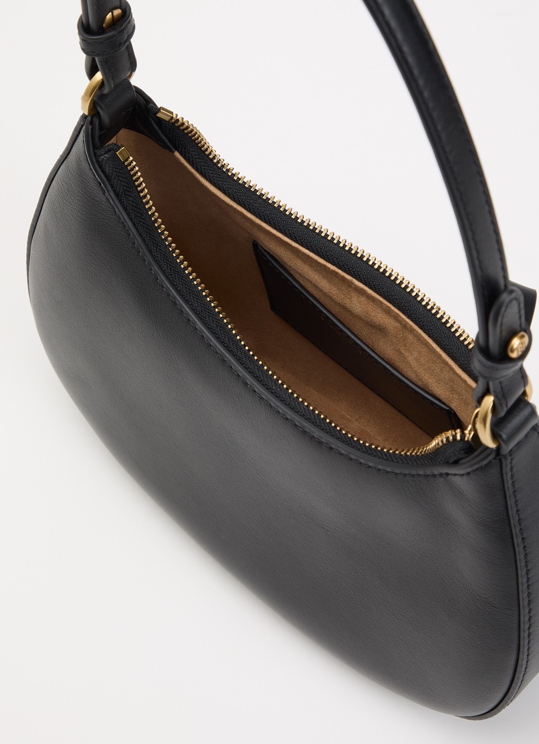 Ralph Lauren Marcy schoudertas van leer met afneembare schouderriem  - detail 2 zwart