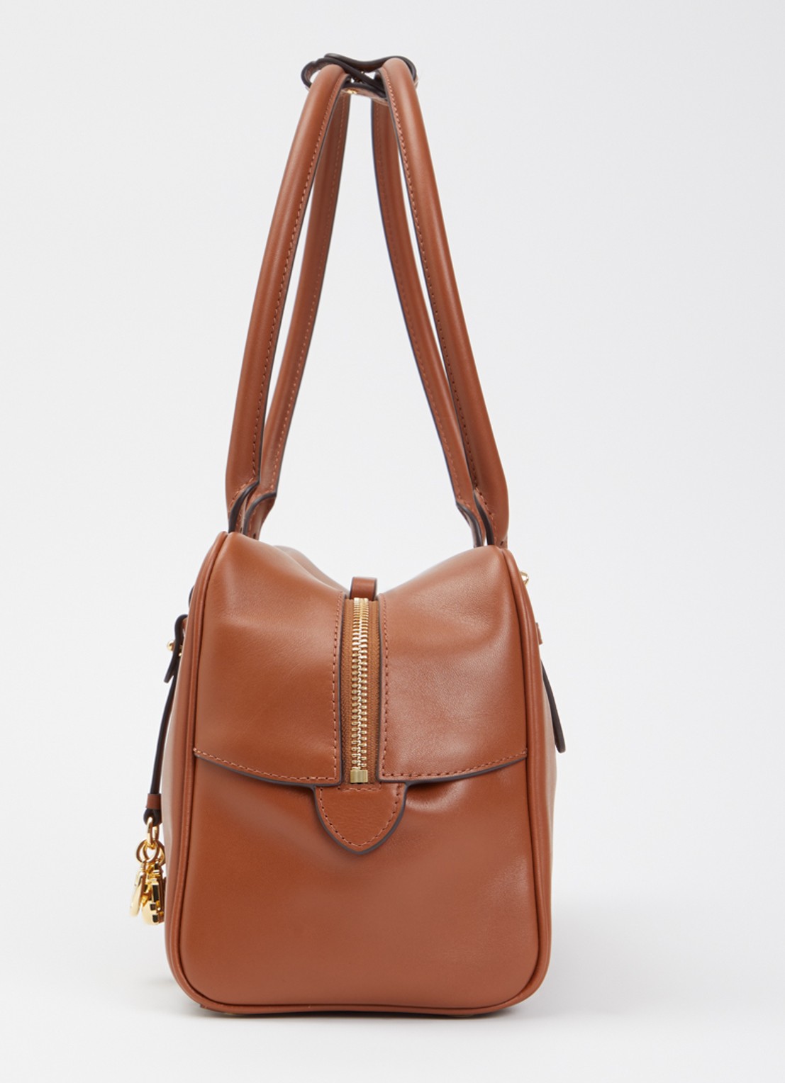Ralph Lauren Marcy schoudertas van leer met logo - detail 3 cognac
