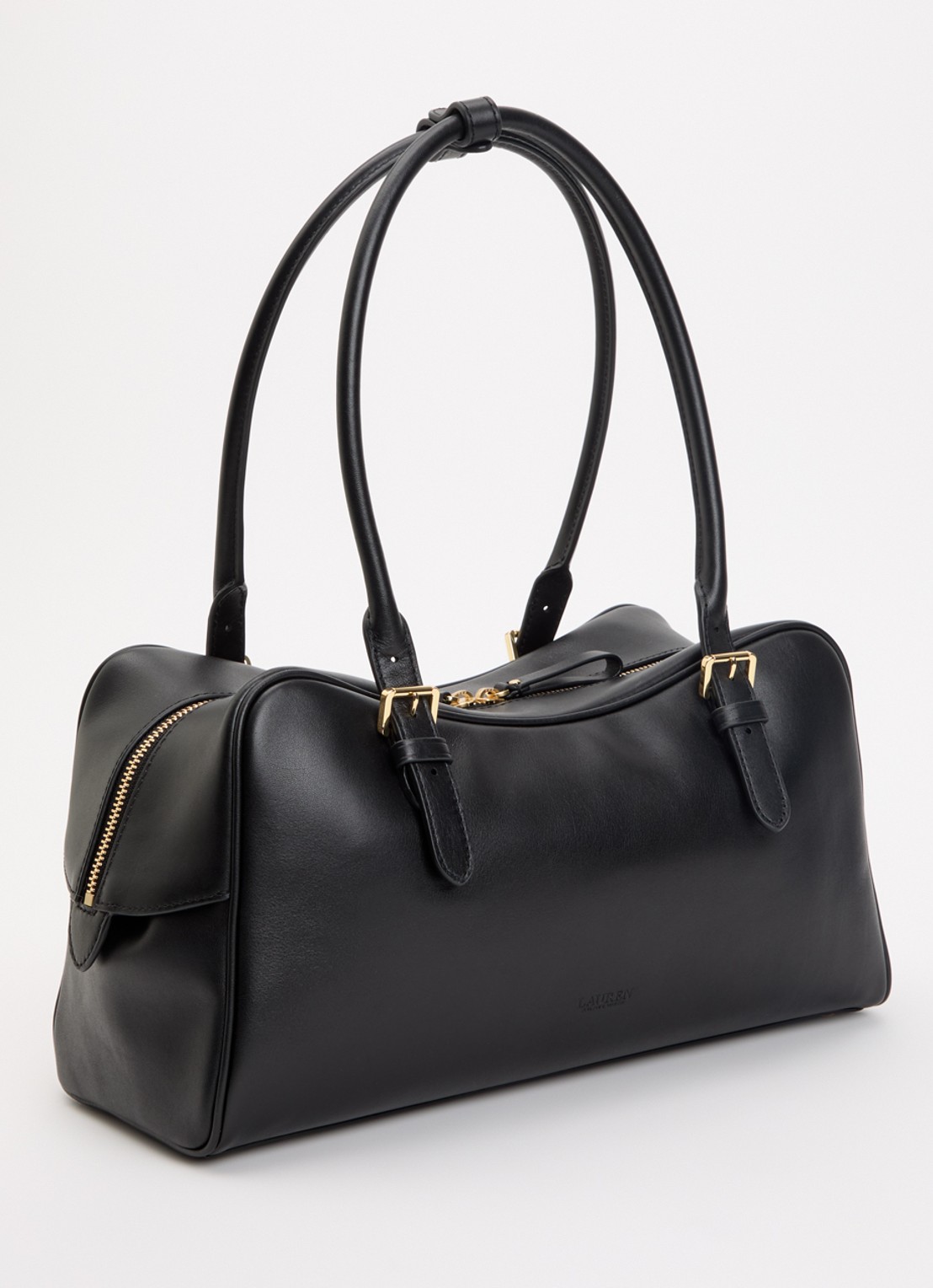 Ralph Lauren Marcy schoudertas van leer - achterkant 4 zwart