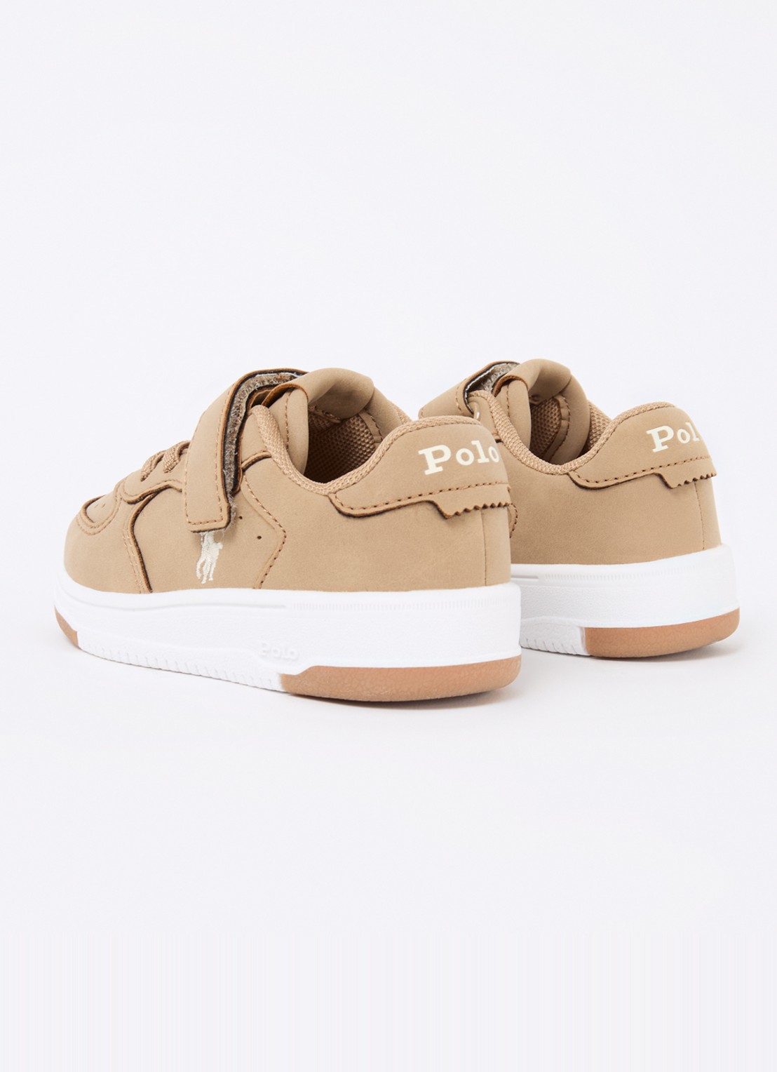 Ralph Lauren Master Court sneaker met logoborduring - achterkant 4 camel