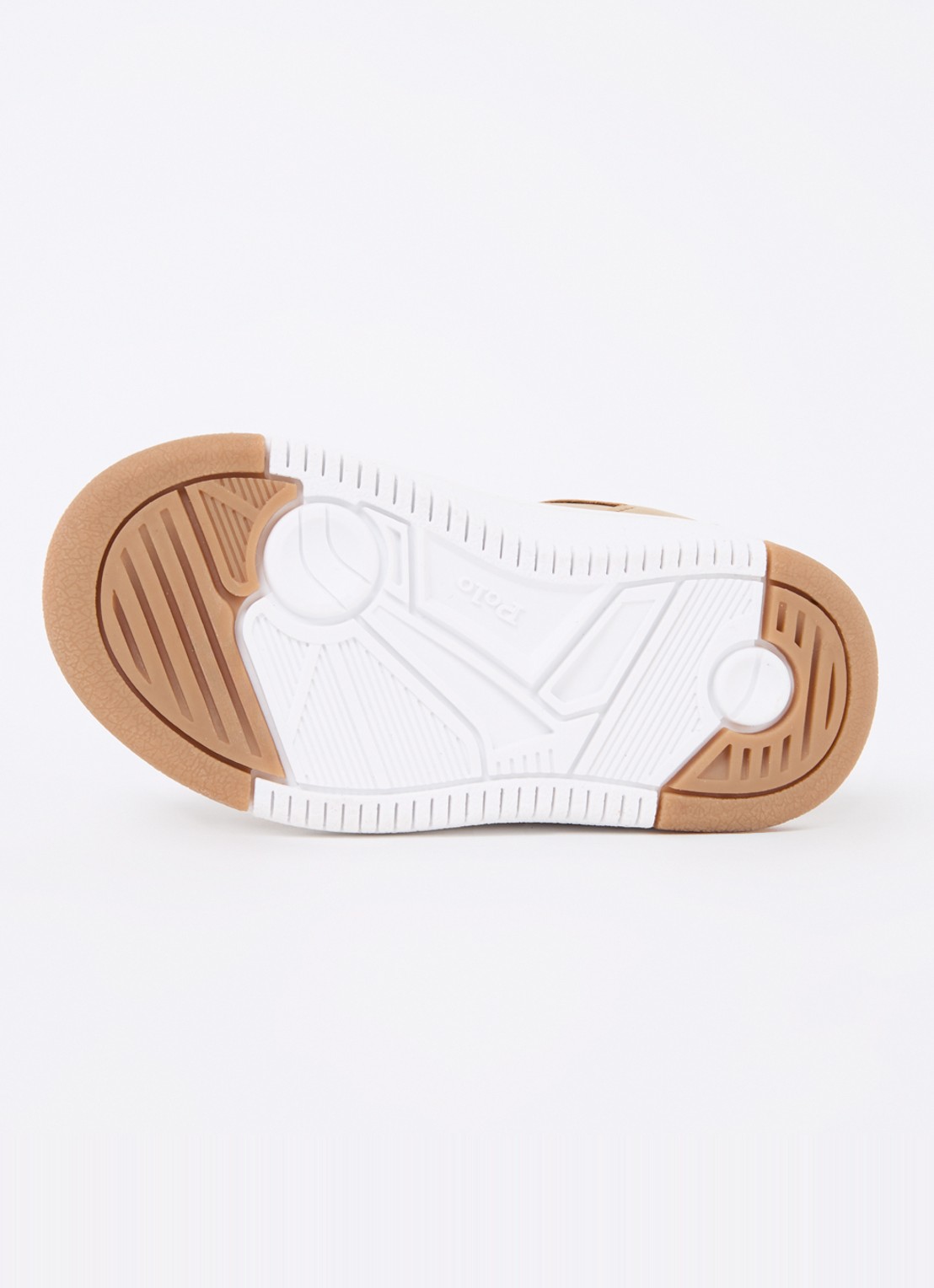 Ralph Lauren Master Court sneaker met logoborduring - detail camel