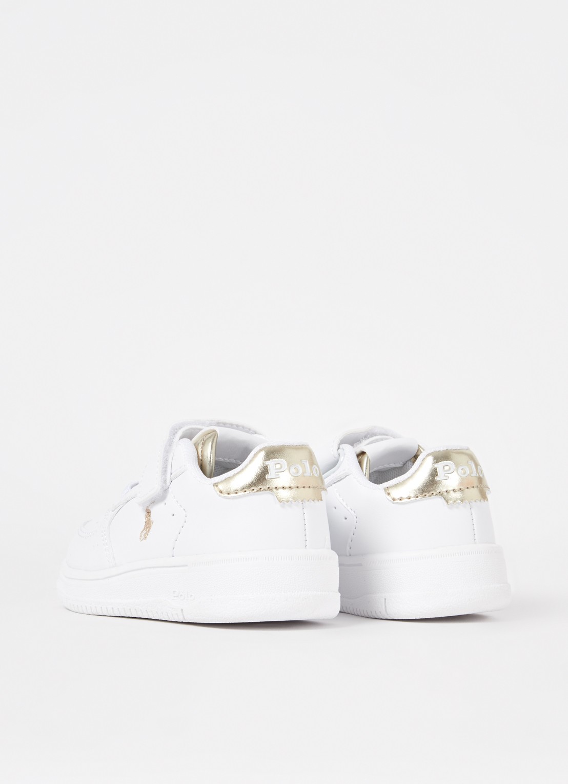 Ralph Lauren Master Court sneaker met logoborduring - achterkant wit