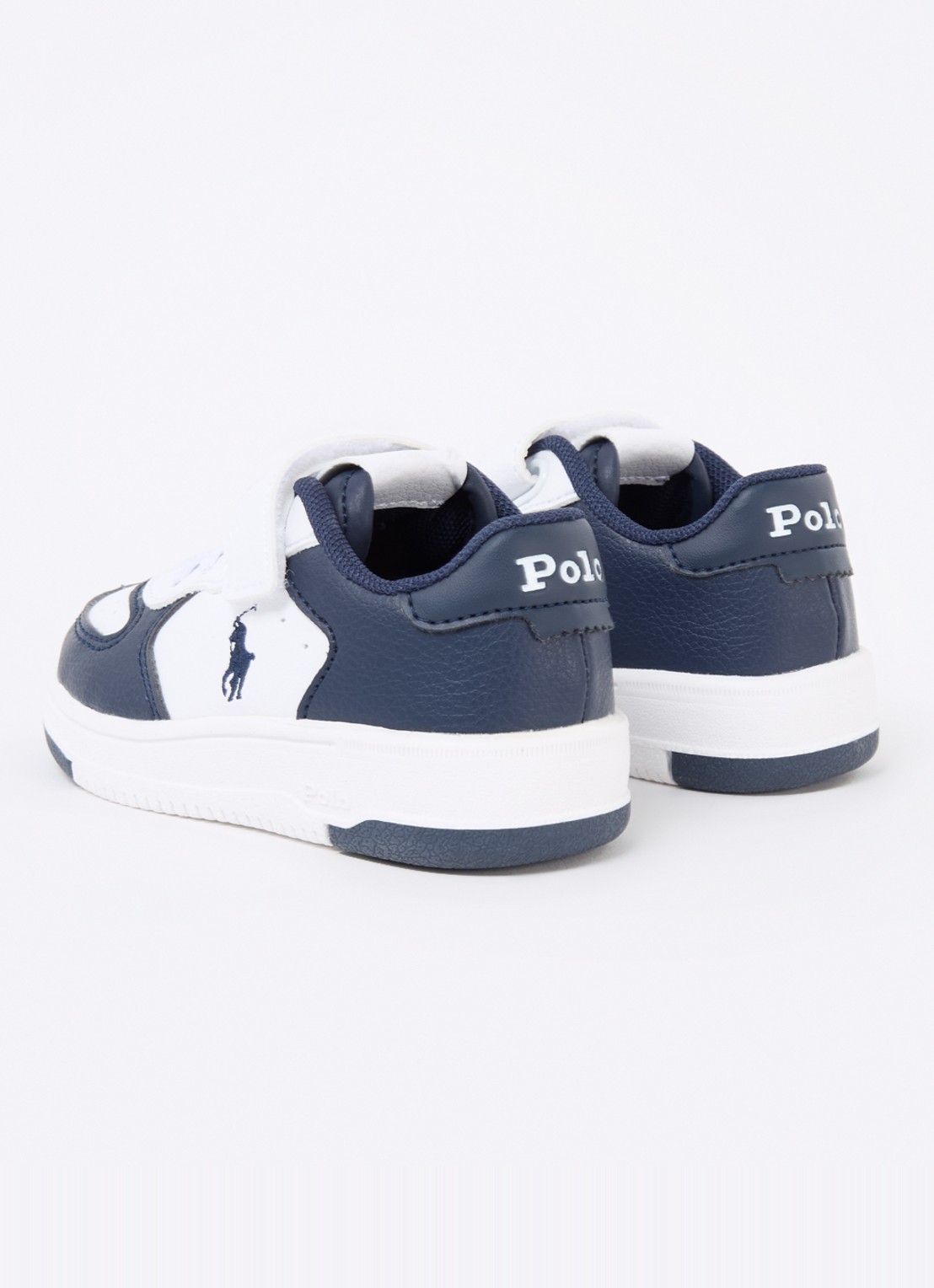 Ralph Lauren Master Court sneaker met logoborduring - achterkant 4 donkerblauw