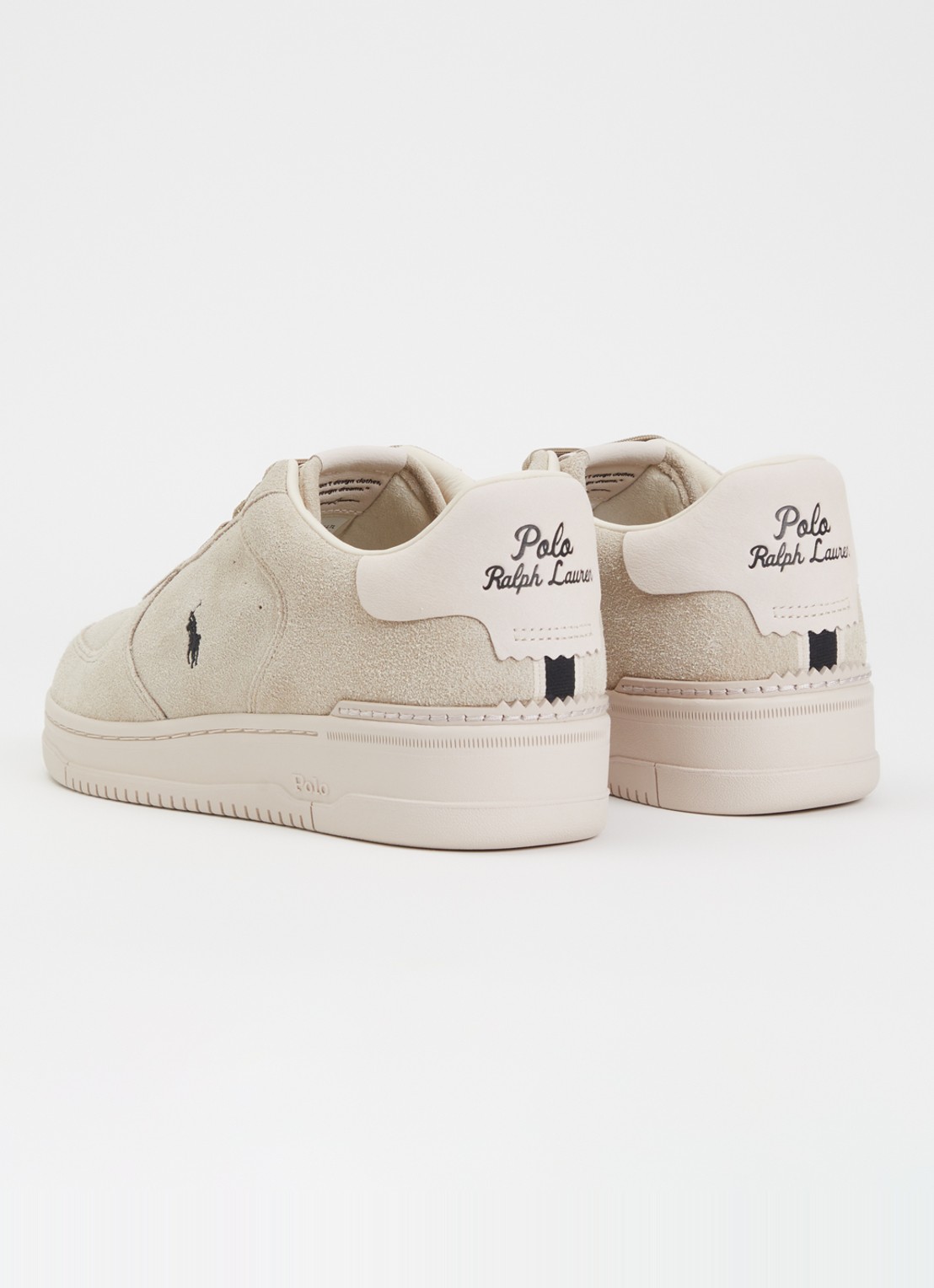 Ralph Lauren Master Court sneaker van suède - achterkant grijs