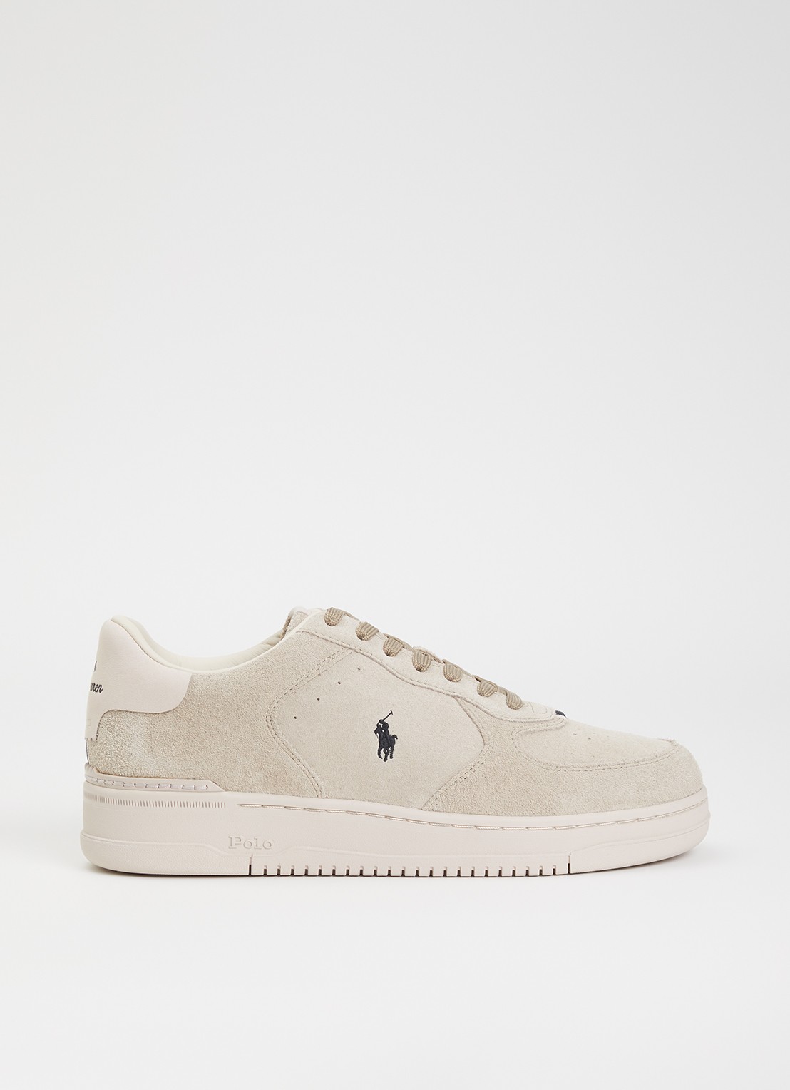 Ralph Lauren Master Court sneaker van suède - voorkant 5 grijs