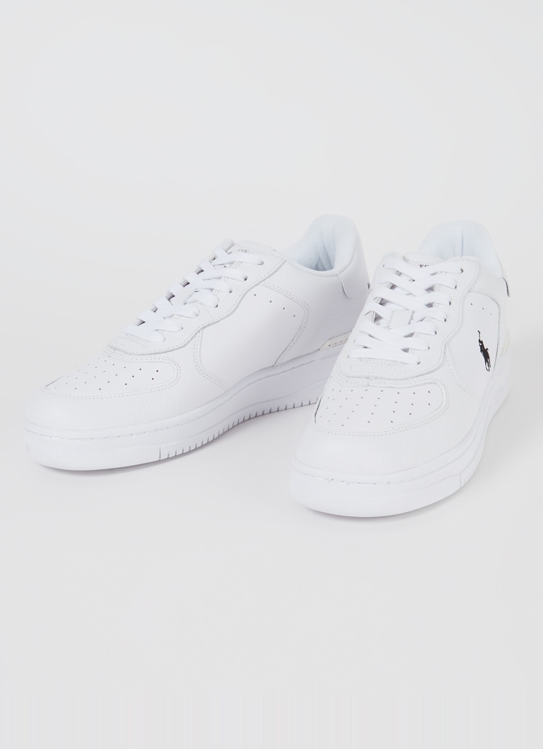 Ralph Lauren Masters Court sneaker met leren details - detail 3 wit