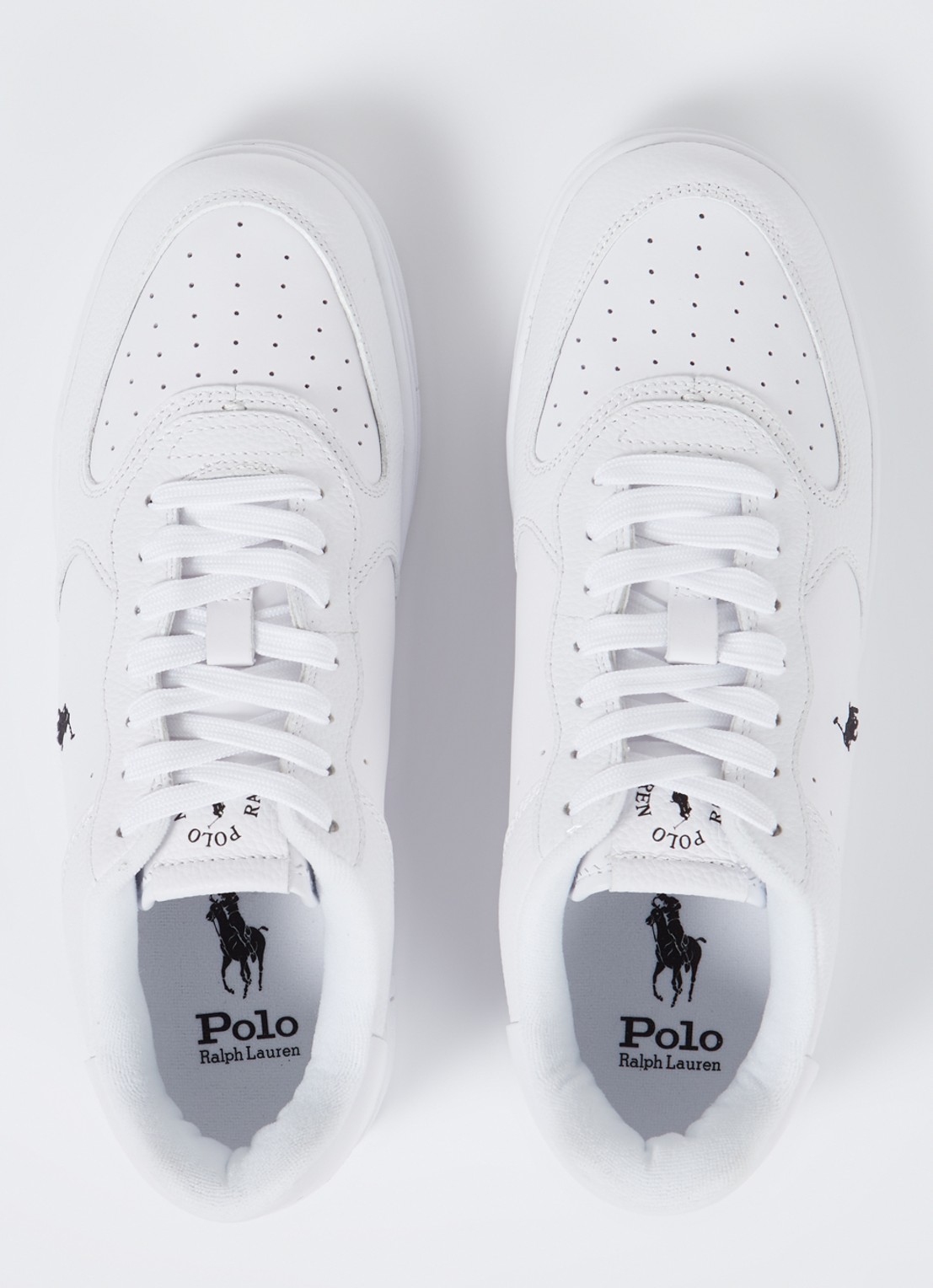 Ralph Lauren Masters Court sneaker met leren details - detail 4 wit